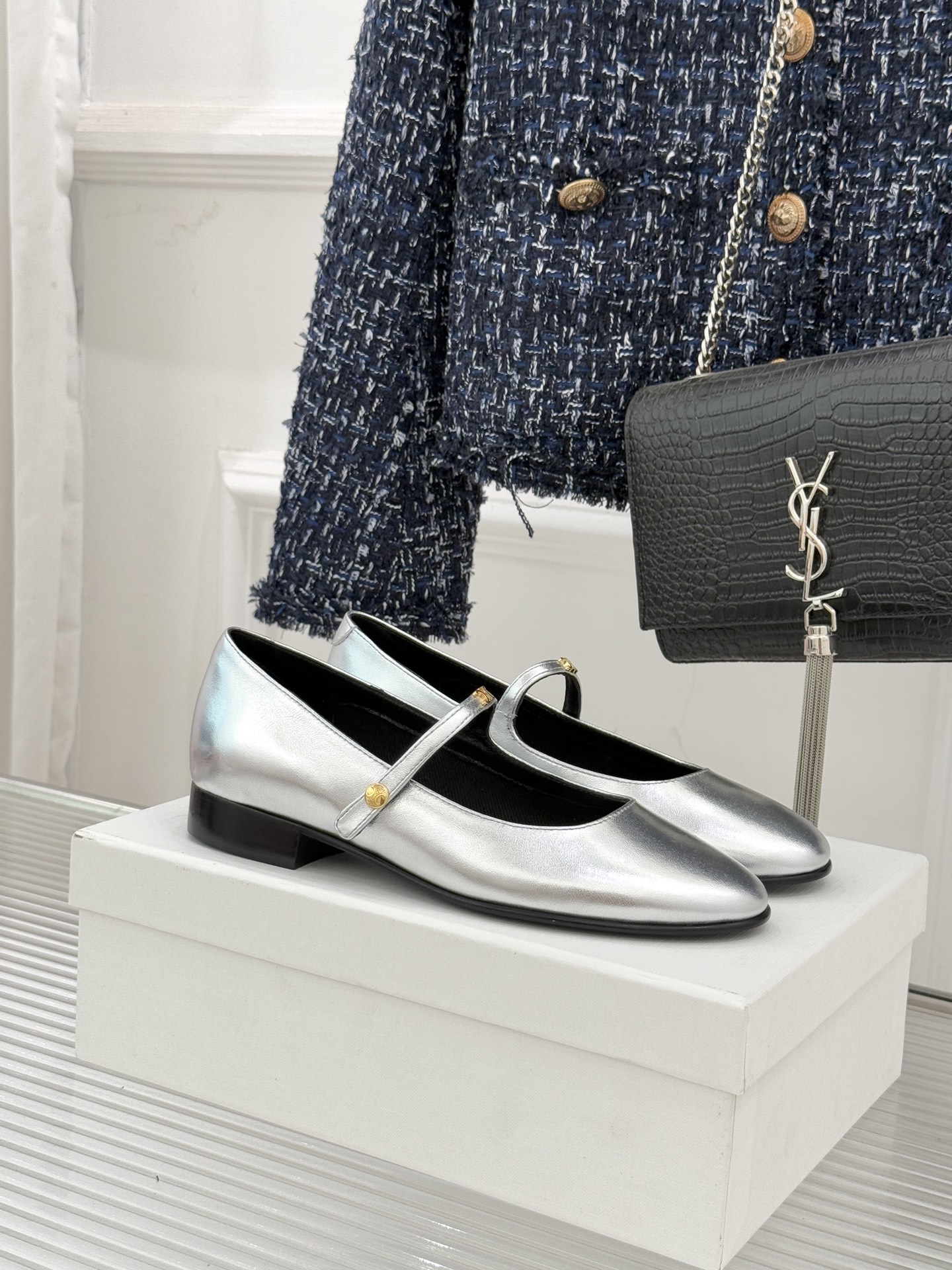 Celine/赛琳26WF新品凯旋门小logo一字带玛丽珍鞋Ce家2026春夏系列重塑法式经典这双玛丽珍