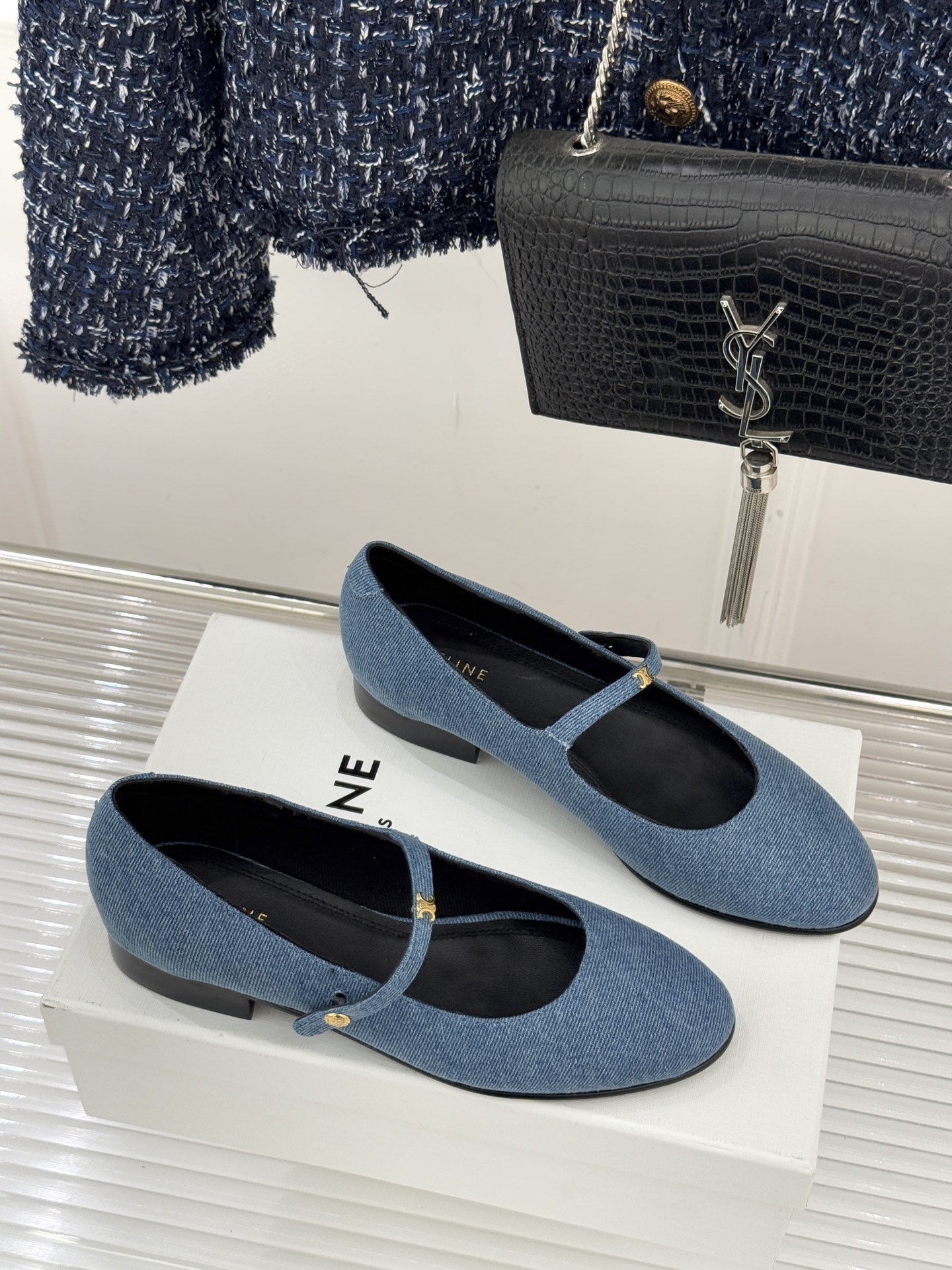 Celine/赛琳26WF新品凯旋门小logo一字带玛丽珍鞋Ce家2026春夏系列重塑法式经典这双玛丽珍