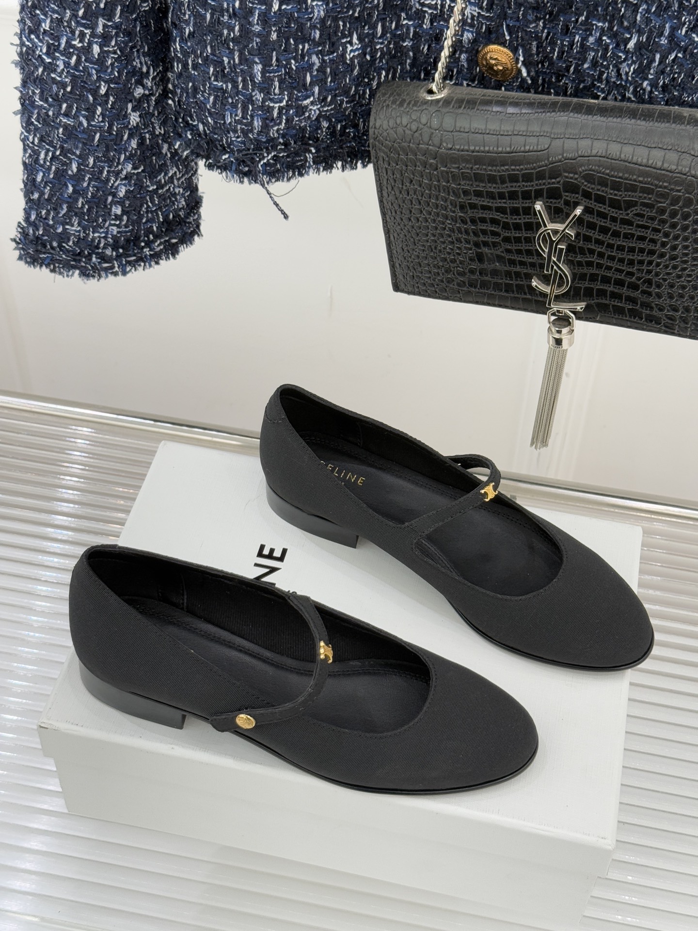 Celine/赛琳26WF新品凯旋门小logo一字带玛丽珍鞋Ce家2026春夏系列重塑法式经典这双玛丽珍