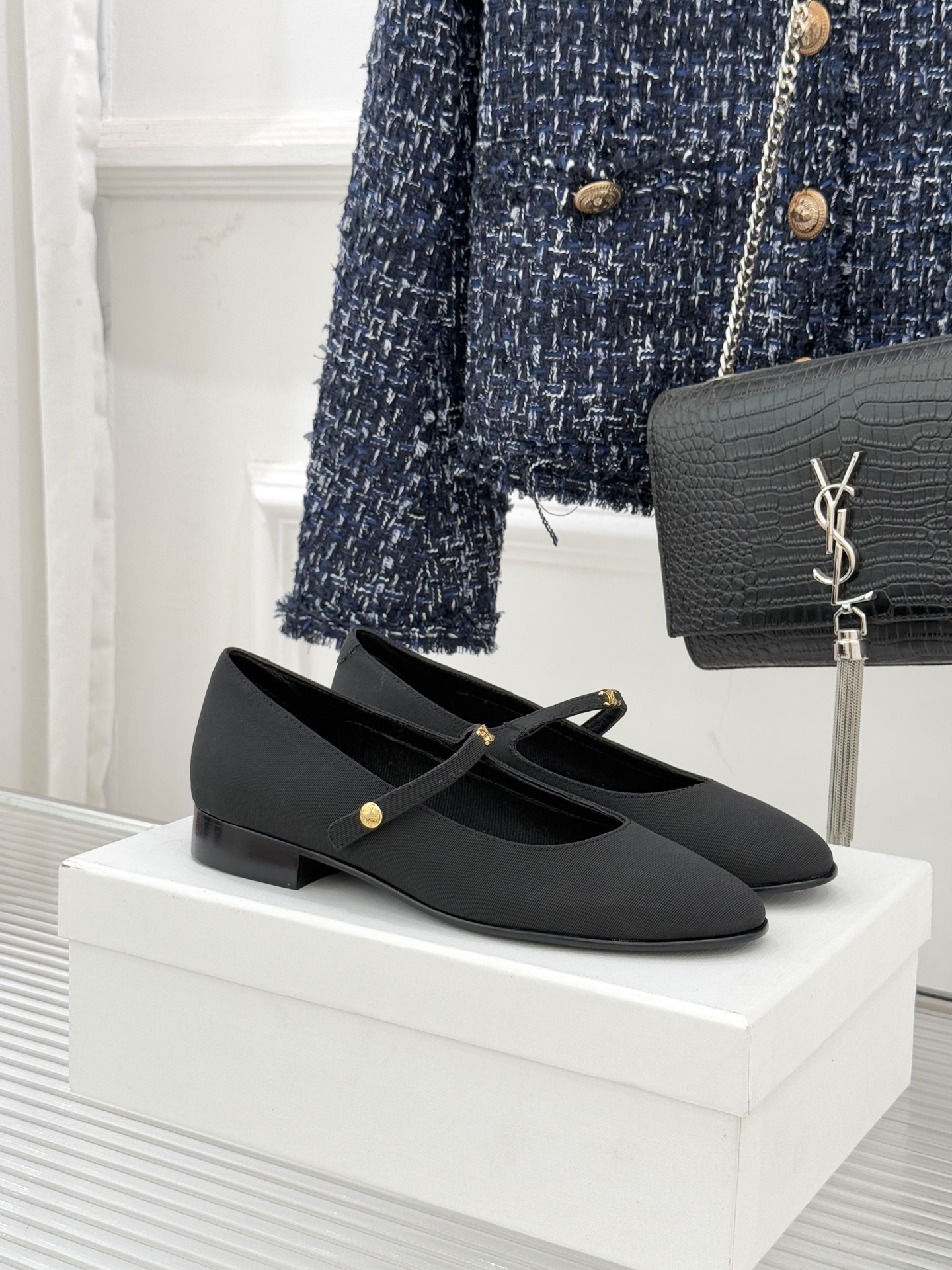 Celine/赛琳26WF新品凯旋门小logo一字带玛丽珍鞋Ce家2026春夏系列重塑法式经典这双玛丽珍