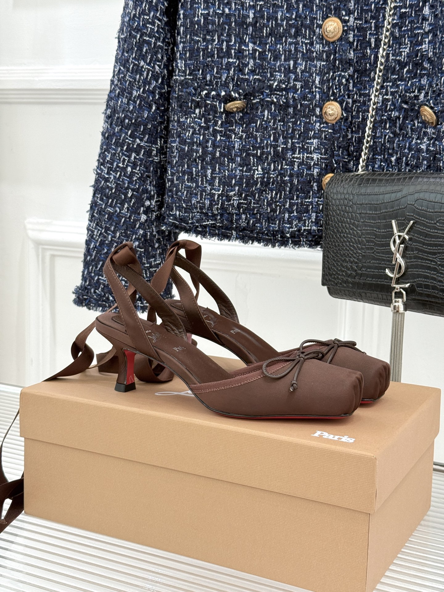 ChristinLouboutin/CL25WF新品猪鼻子蝴蝶结高跟凉鞋在时尚的舞台上CL始终是璀璨的明