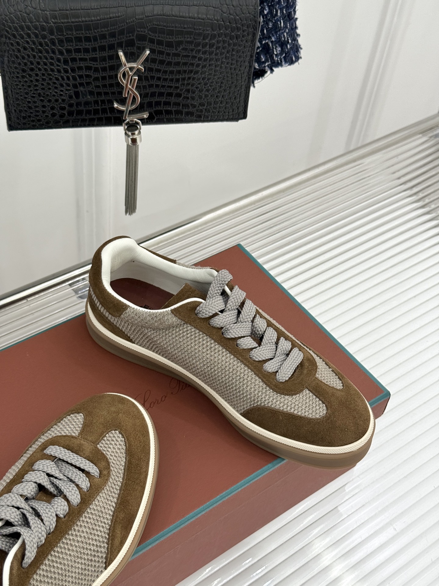 （配原版飞机盒）Loro Piana/LP Tennis Walk情侣款经典复古休闲德训鞋很松弛的老钱风