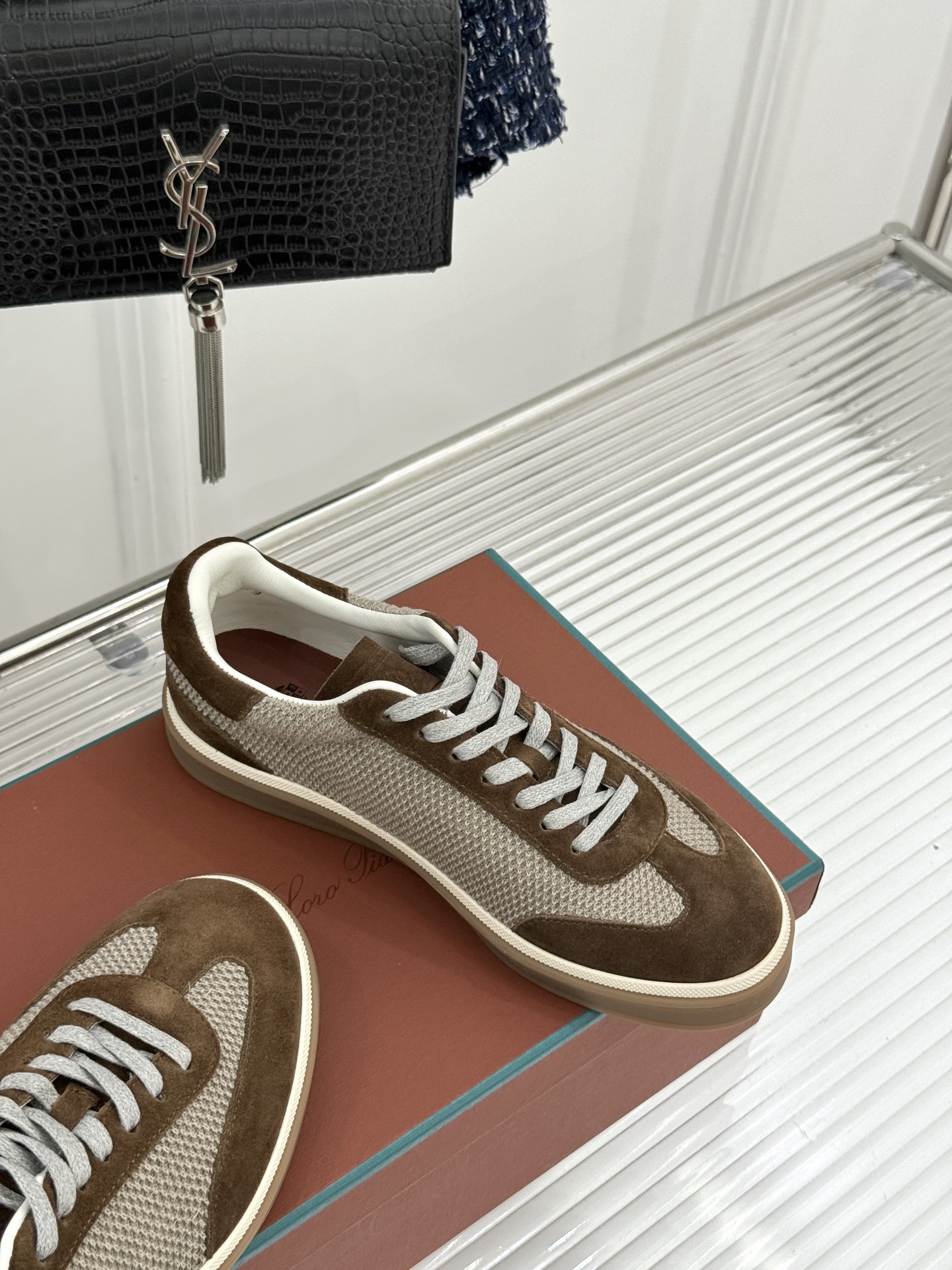 （配原版飞机盒）Loro Piana/LP Tennis Walk情侣款经典复古休闲德训鞋很松弛的老钱风