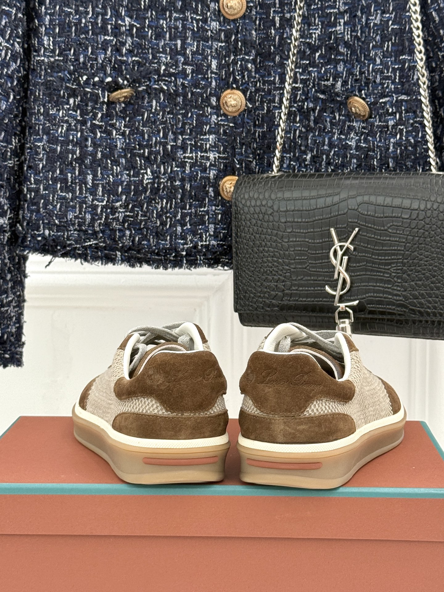 （配原版飞机盒）Loro Piana/LP Tennis Walk情侣款经典复古休闲德训鞋很松弛的老钱风