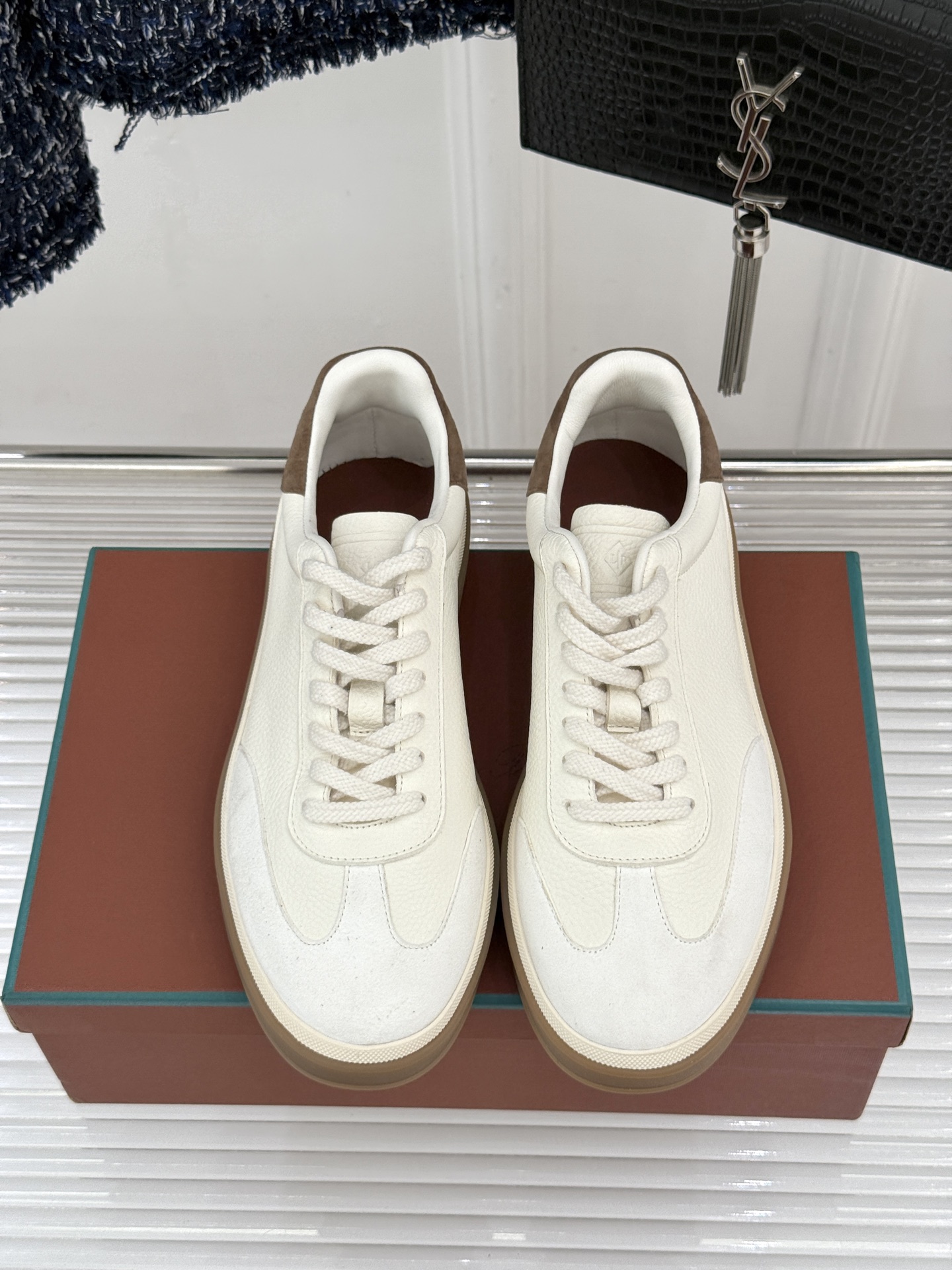 （配原版飞机盒）Loro Piana/LP Tennis Walk情侣款经典复古休闲德训鞋很松弛的老钱风