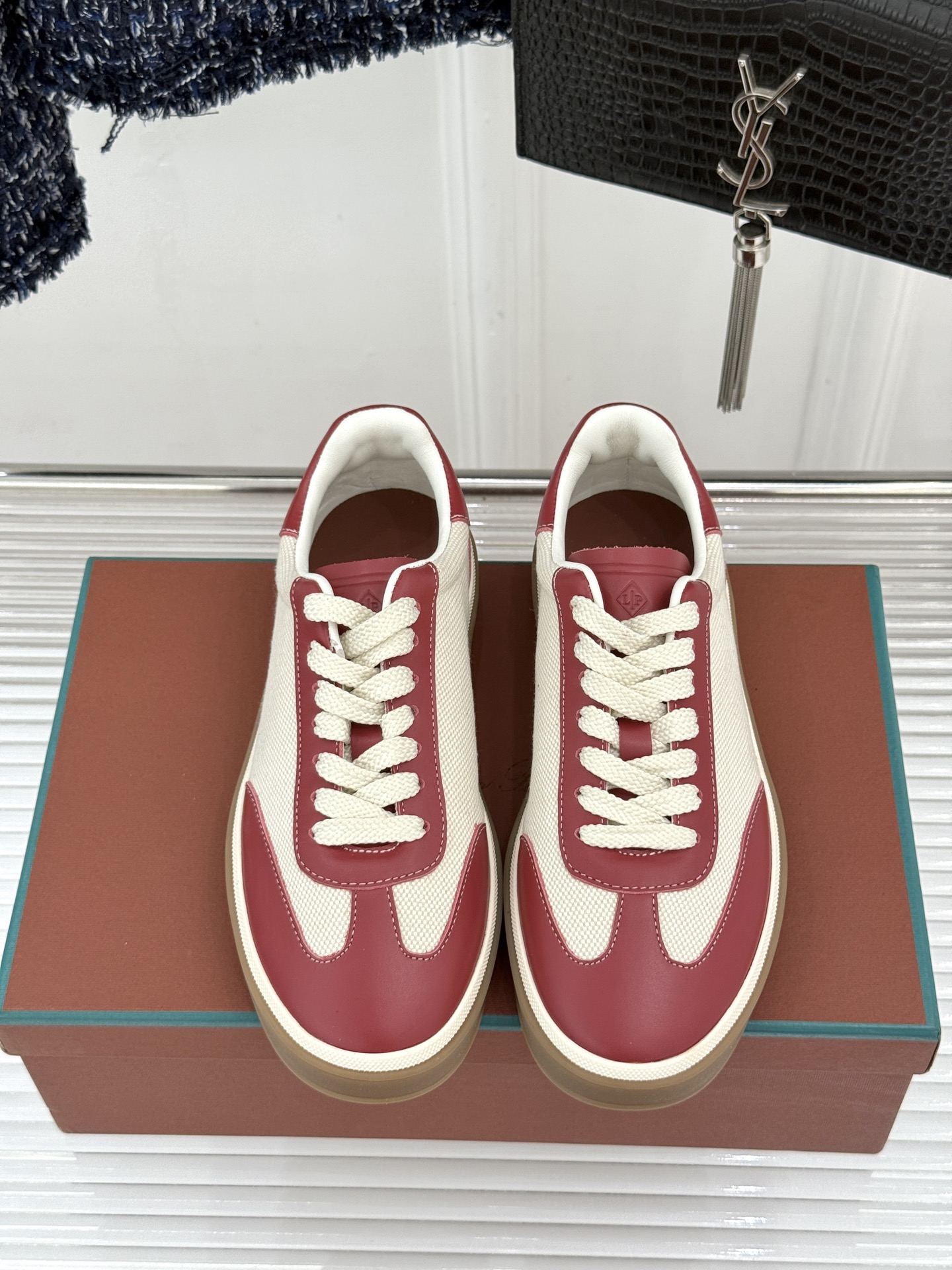 （配原版飞机盒）Loro Piana/LP Tennis Walk情侣款经典复古休闲德训鞋很松弛的老钱风