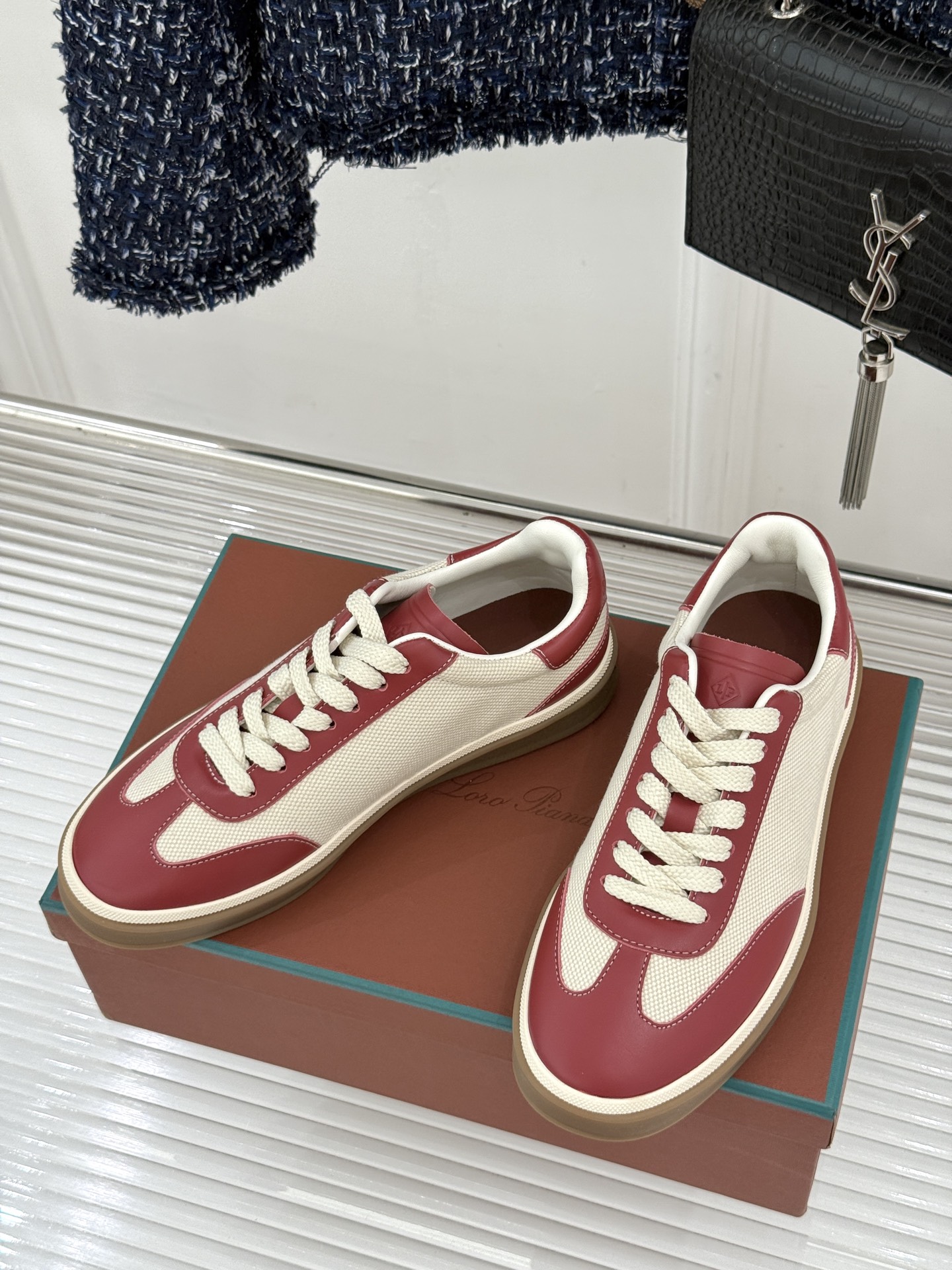 （配原版飞机盒）Loro Piana/LP Tennis Walk情侣款经典复古休闲德训鞋很松弛的老钱风