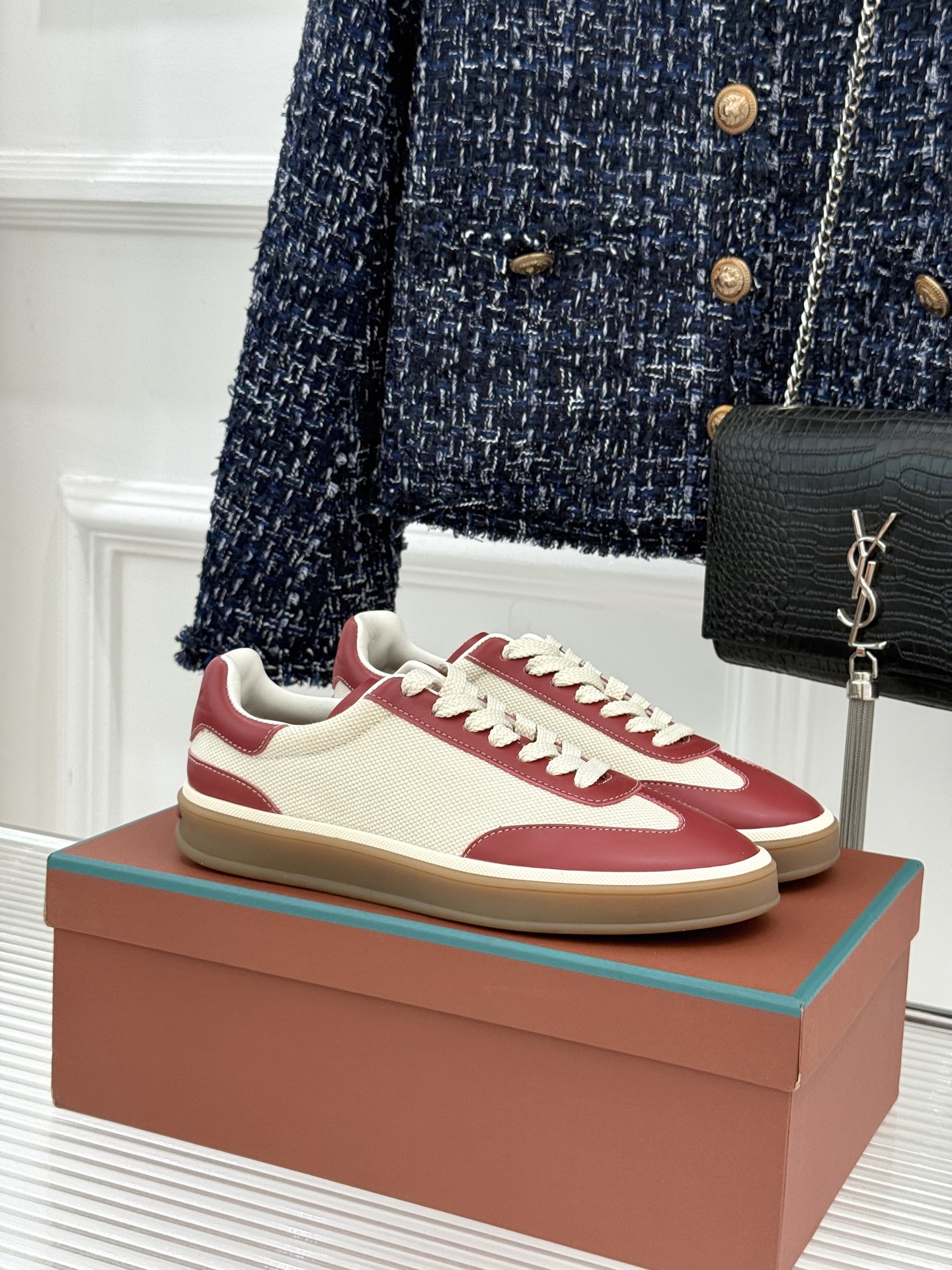 （配原版飞机盒）Loro Piana/LP Tennis Walk情侣款经典复古休闲德训鞋很松弛的老钱风