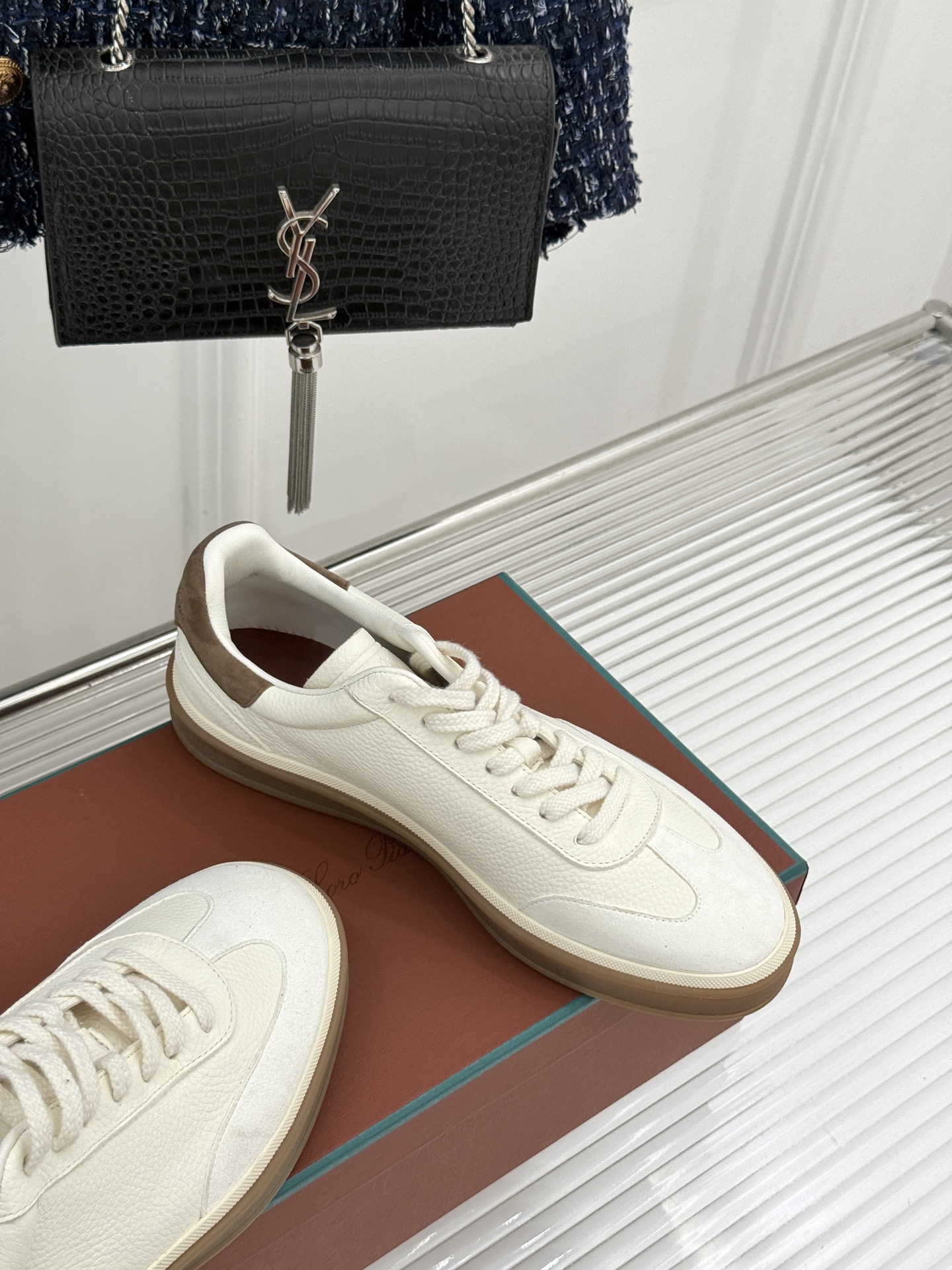 （配原版飞机盒）Loro Piana/LP Tennis Walk情侣款经典复古休闲德训鞋很松弛的老钱风