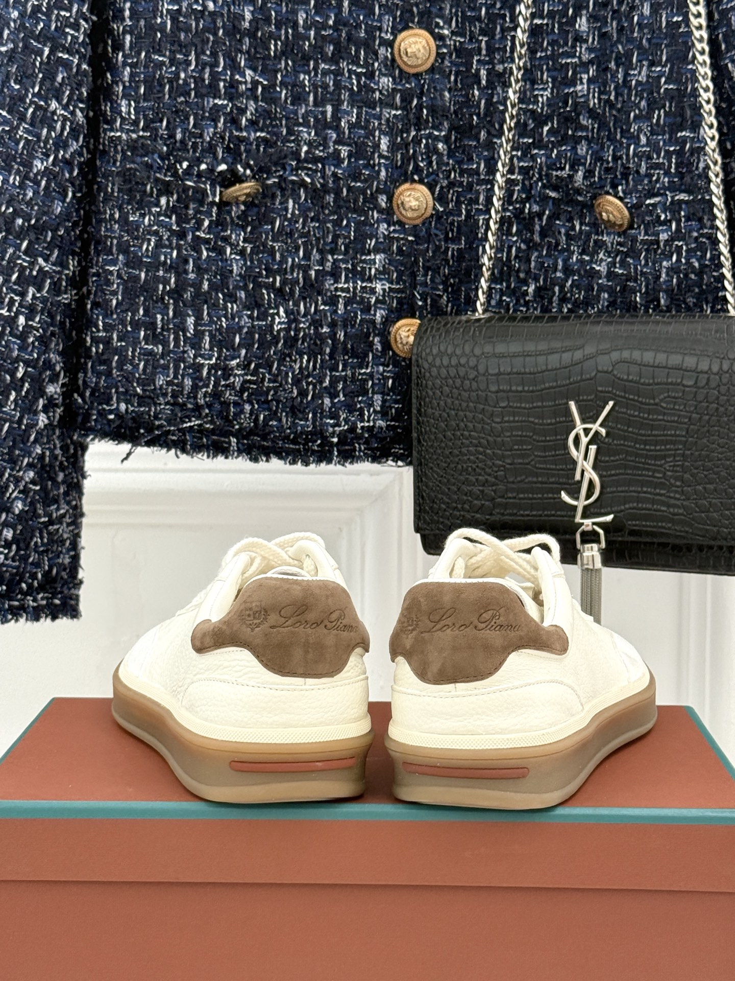 （配原版飞机盒）Loro Piana/LP Tennis Walk情侣款经典复古休闲德训鞋很松弛的老钱风