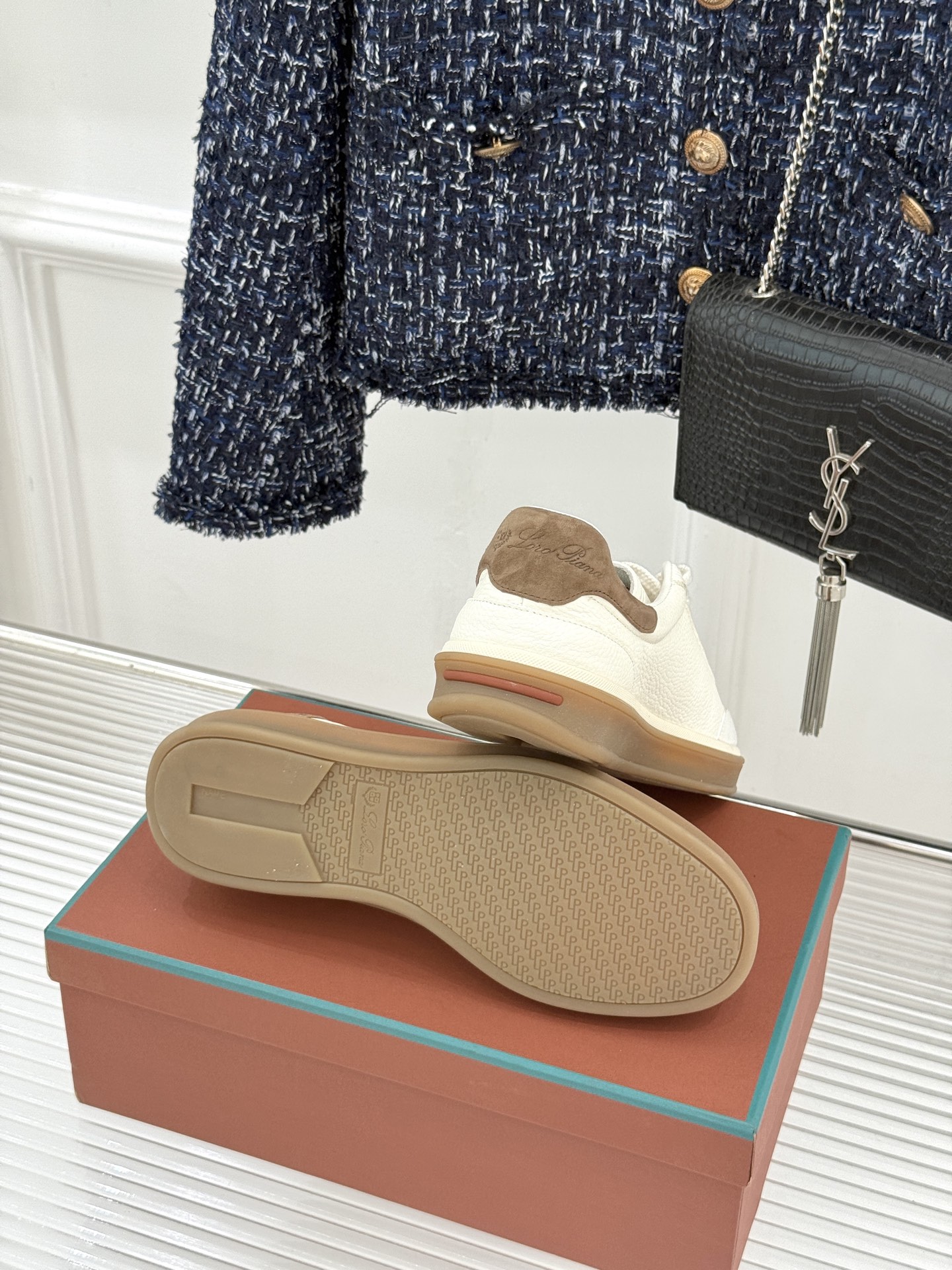 （配原版飞机盒）Loro Piana/LP Tennis Walk情侣款经典复古休闲德训鞋很松弛的老钱风