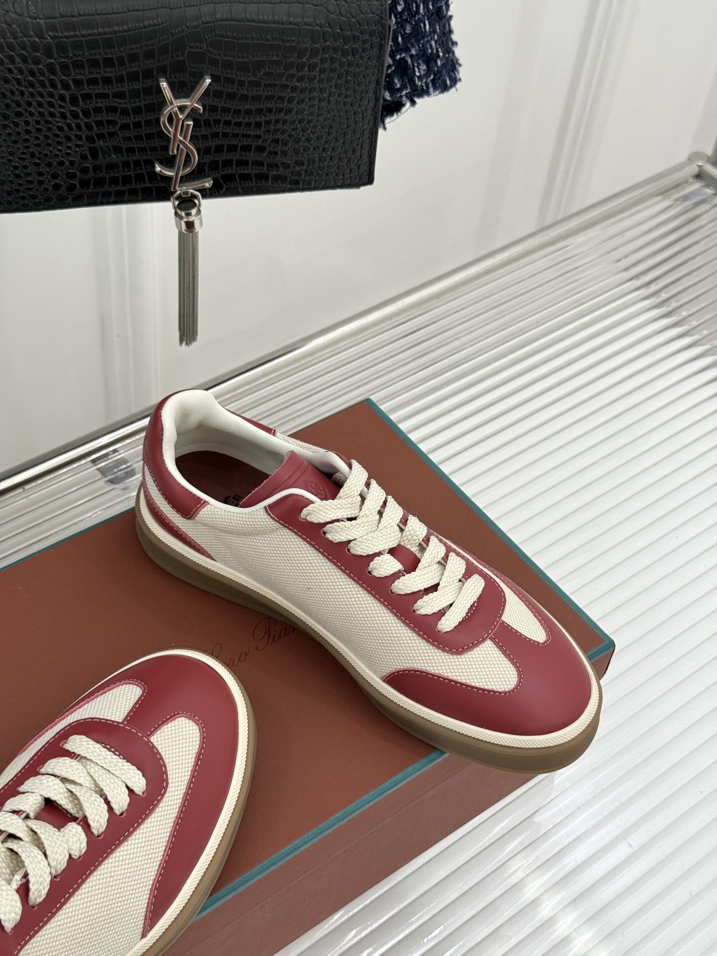 （配原版飞机盒）Loro Piana/LP Tennis Walk情侣款经典复古休闲德训鞋很松弛的老钱风