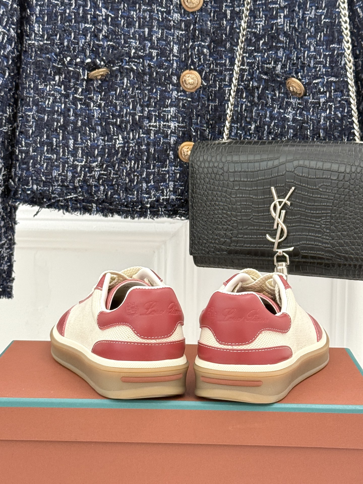 （配原版飞机盒）Loro Piana/LP Tennis Walk情侣款经典复古休闲德训鞋很松弛的老钱风