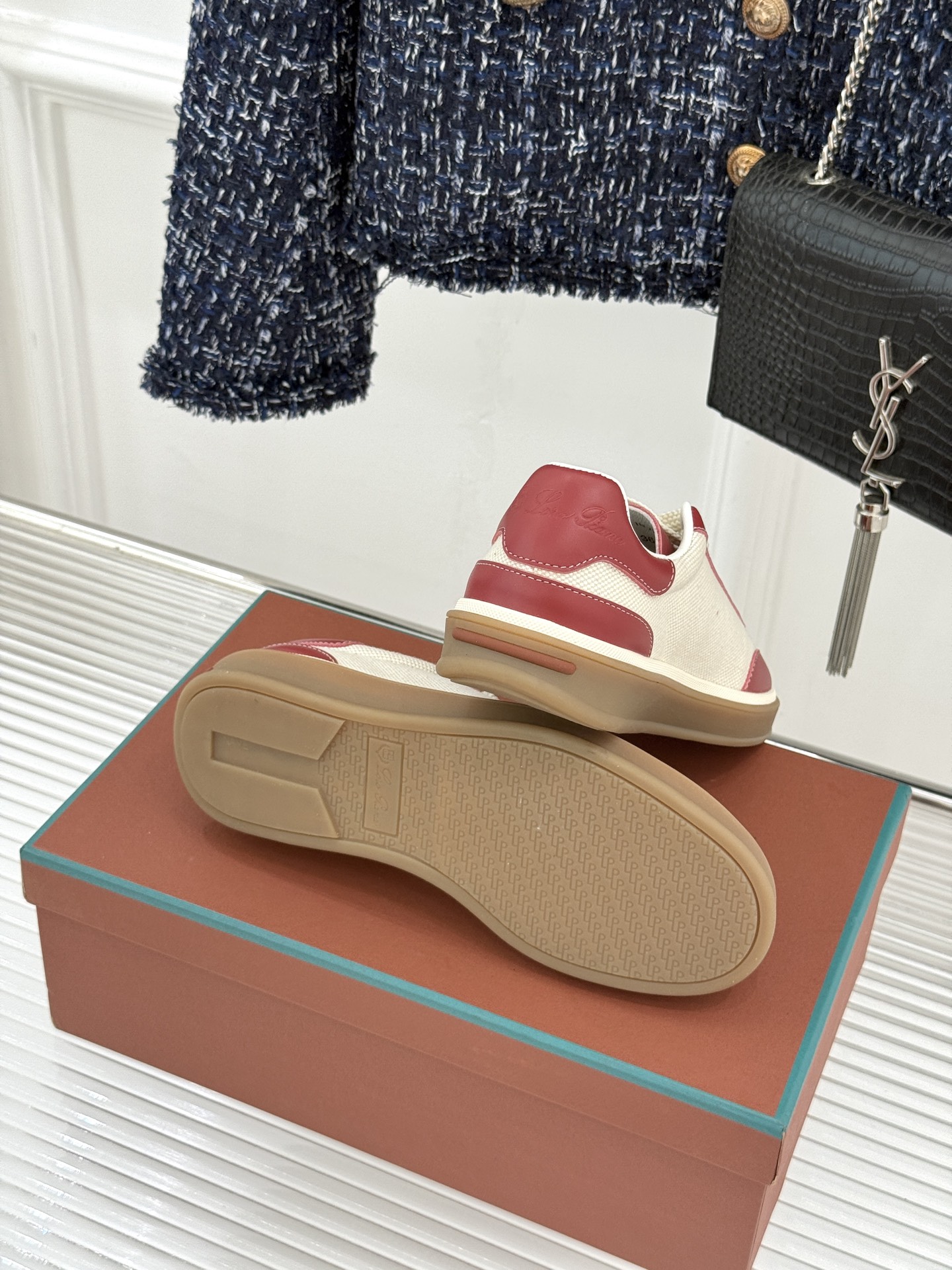 （配原版飞机盒）Loro Piana/LP Tennis Walk情侣款经典复古休闲德训鞋很松弛的老钱风