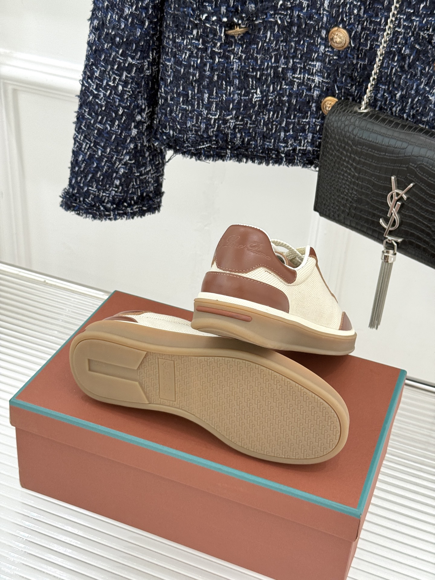 （配原版飞机盒）Loro Piana/LP Tennis Walk情侣款经典复古休闲德训鞋很松弛的老钱风