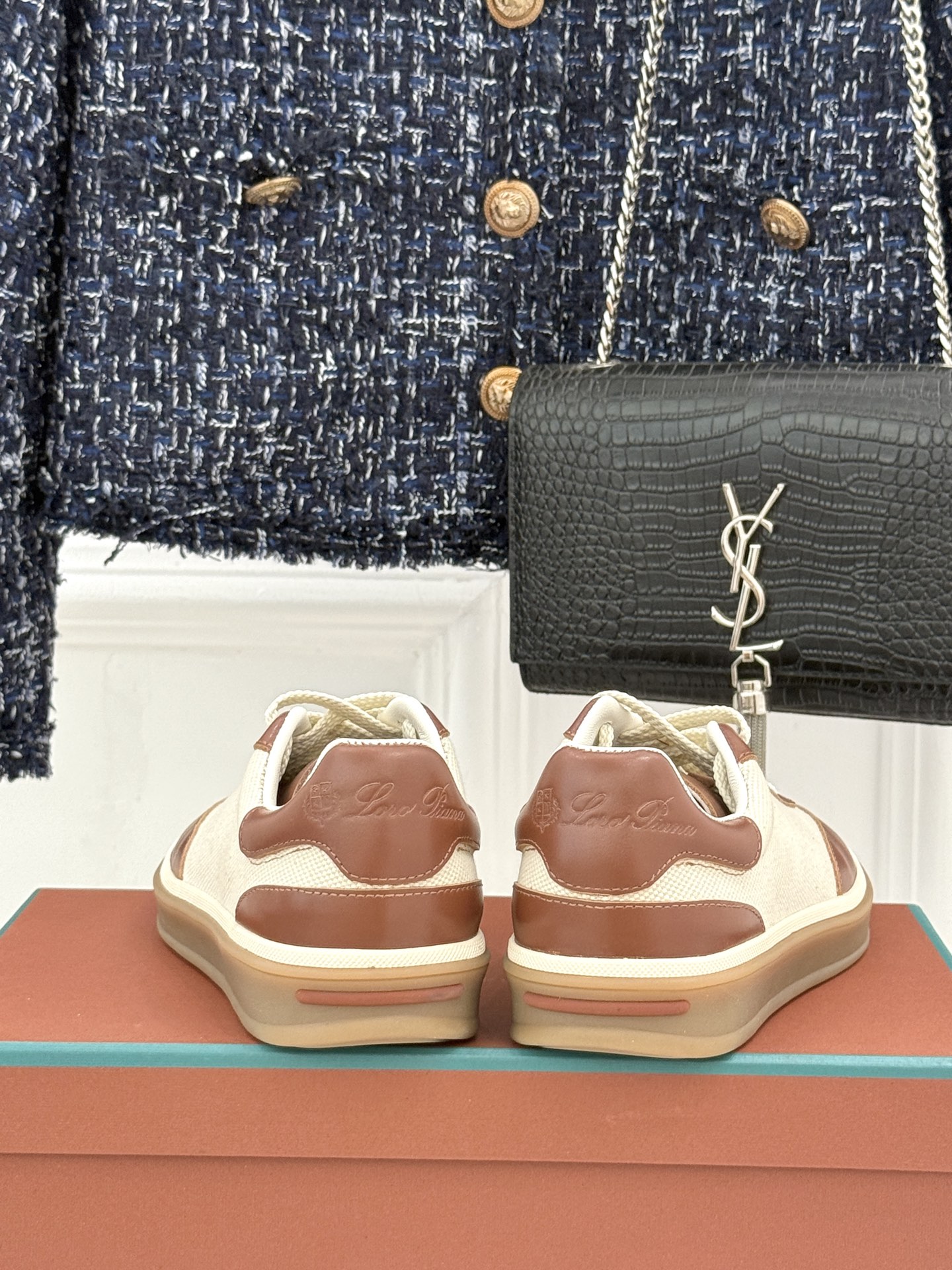 （配原版飞机盒）Loro Piana/LP Tennis Walk情侣款经典复古休闲德训鞋很松弛的老钱风