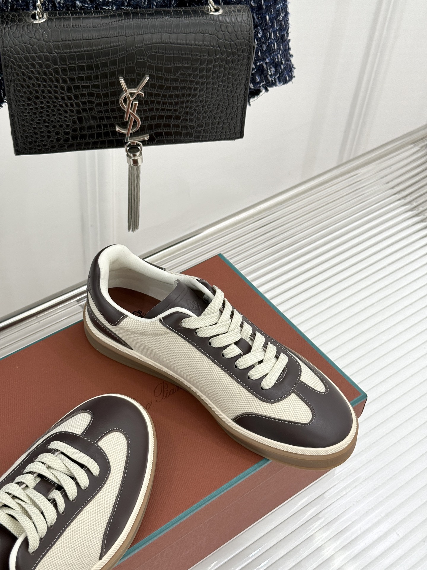 （配原版飞机盒）Loro Piana/LP Tennis Walk情侣款经典复古休闲德训鞋很松弛的老钱风