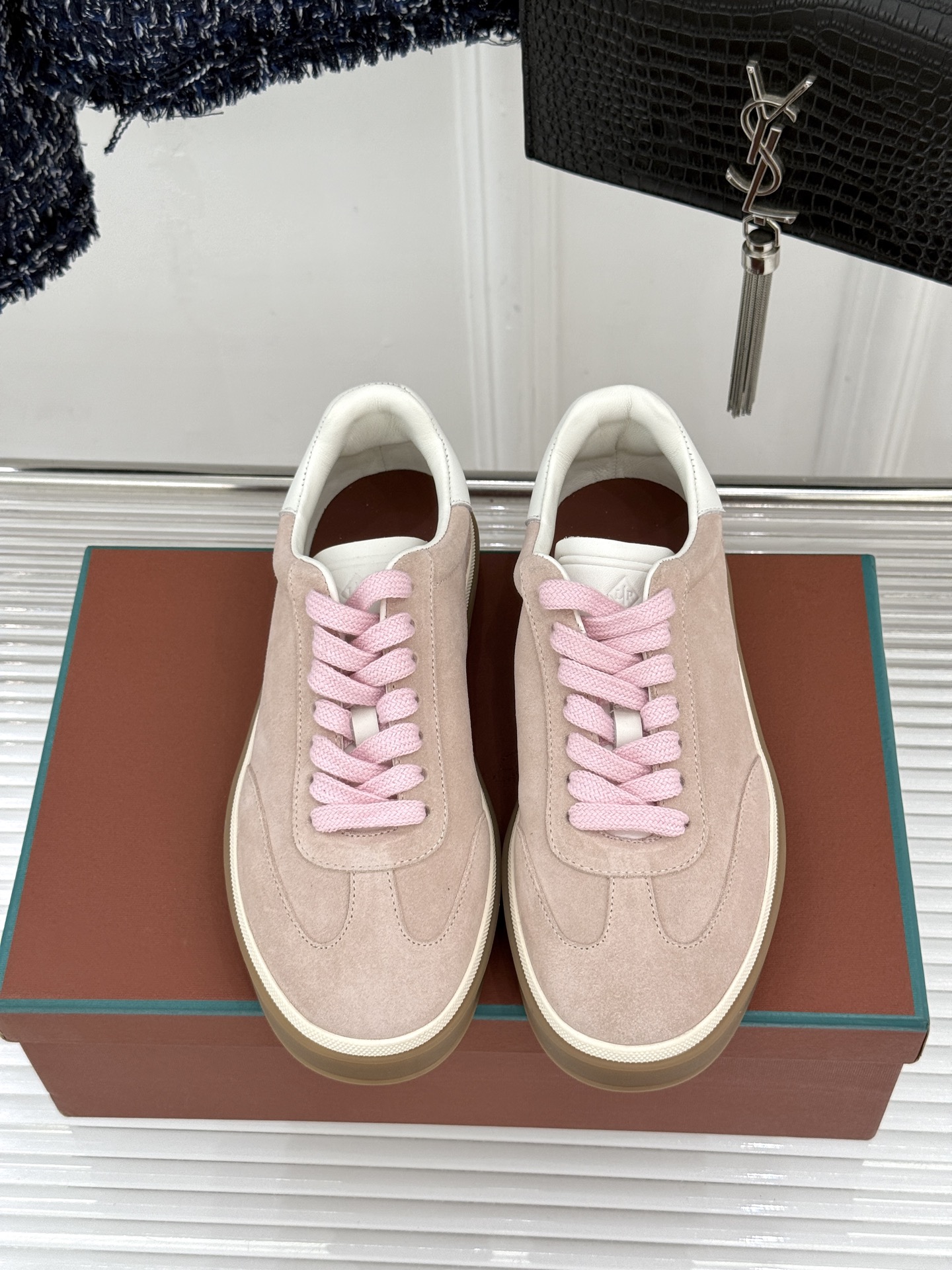 （配原版飞机盒）Loro Piana/LP Tennis Walk情侣款经典复古休闲德训鞋很松弛的老钱风