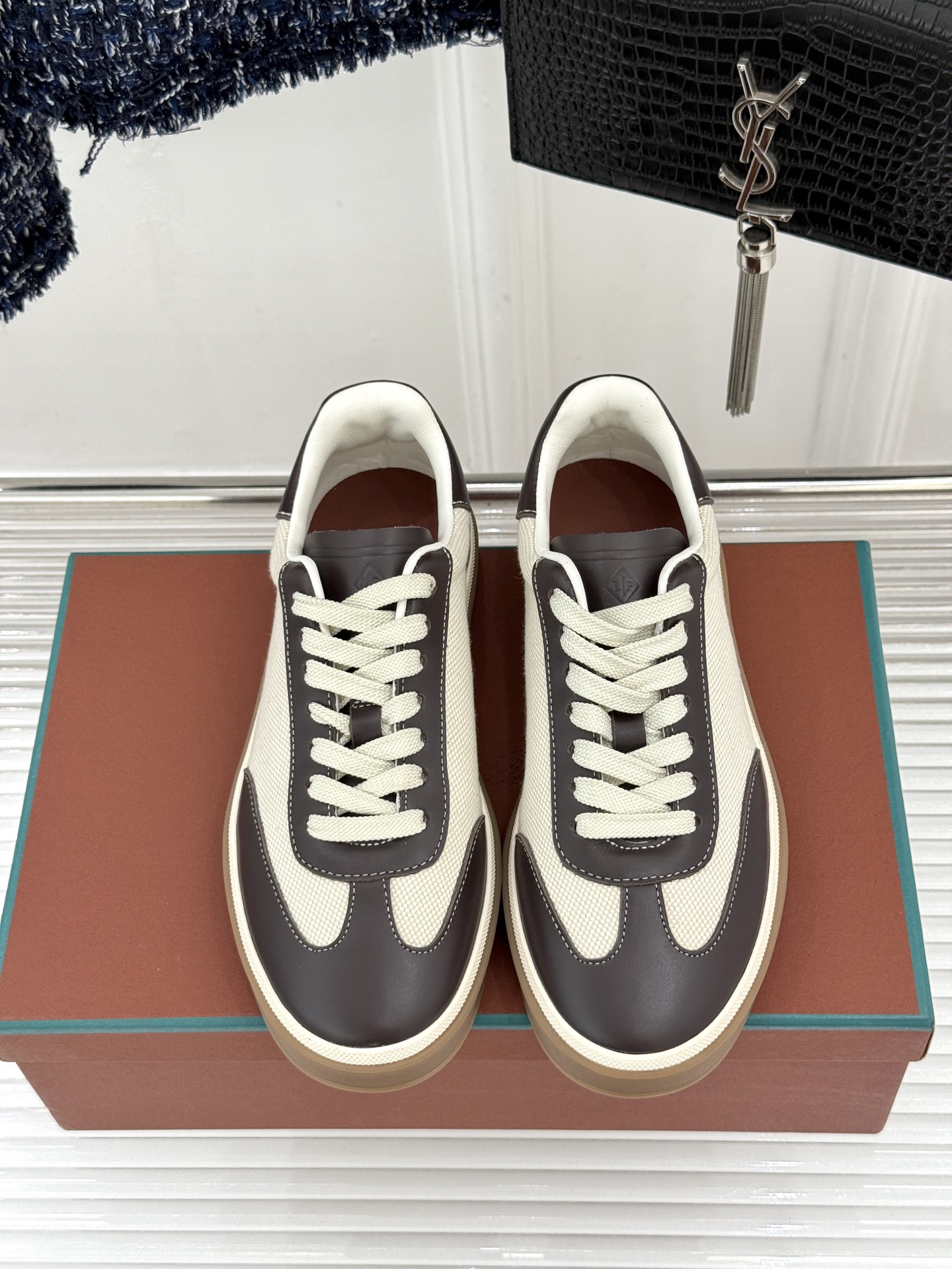 （配原版飞机盒）Loro Piana/LP Tennis Walk情侣款经典复古休闲德训鞋很松弛的老钱风