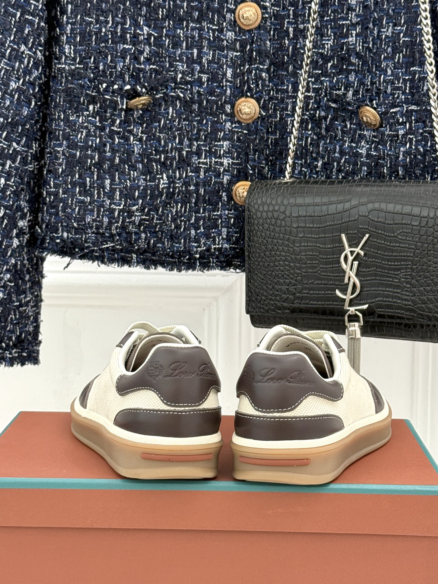 （配原版飞机盒）Loro Piana/LP Tennis Walk情侣款经典复古休闲德训鞋很松弛的老钱风