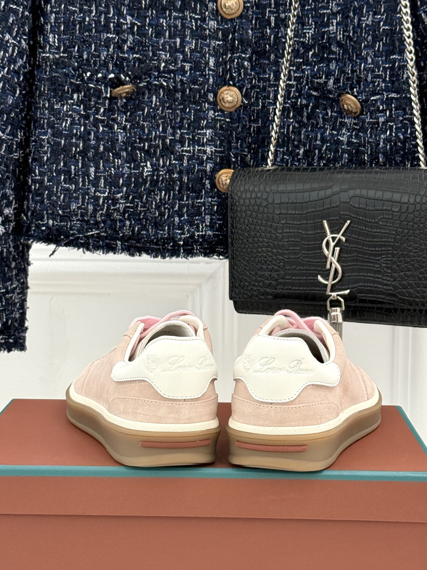 （配原版飞机盒）Loro Piana/LP Tennis Walk情侣款经典复古休闲德训鞋很松弛的老钱风