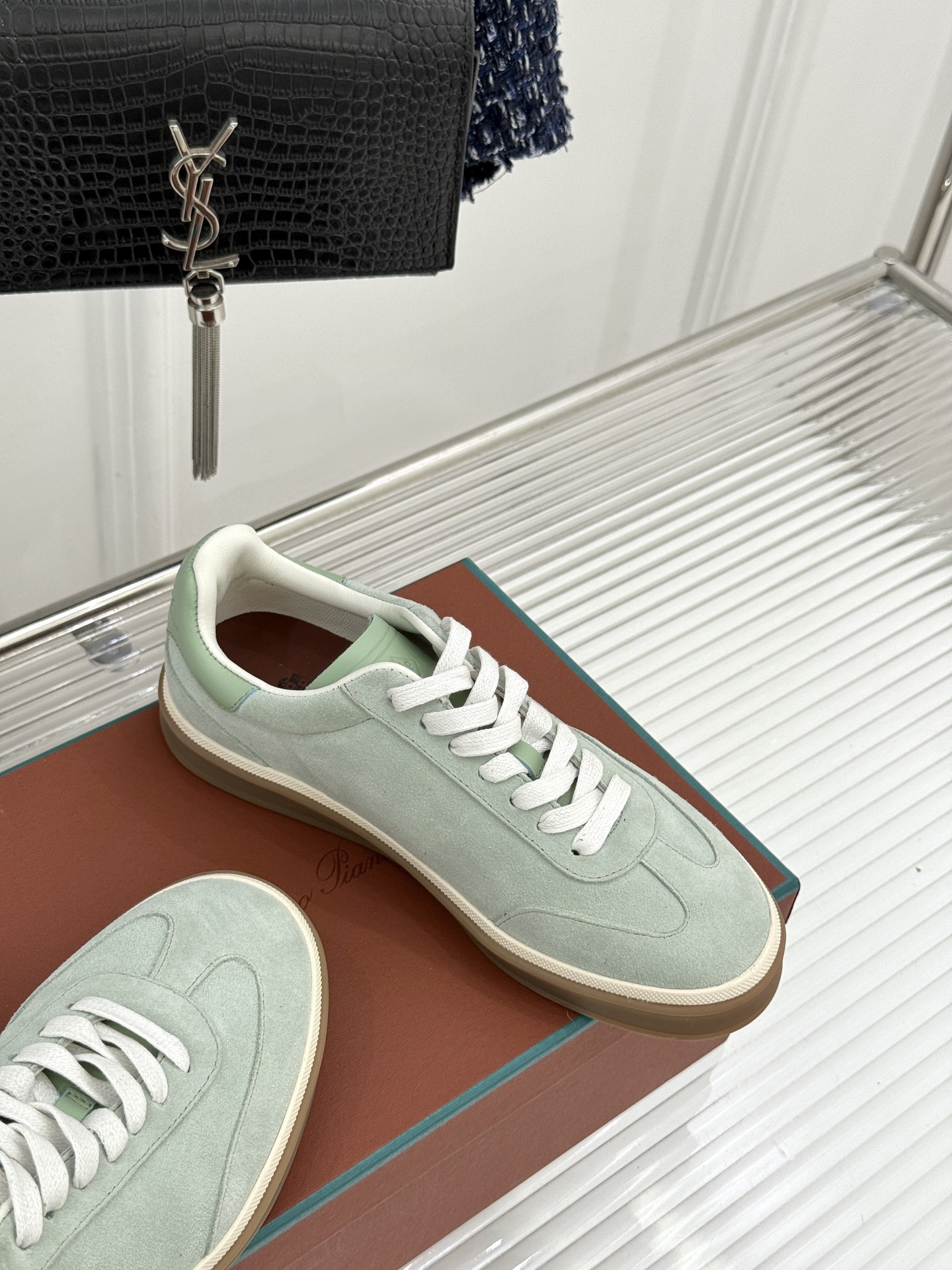 （配原版飞机盒）Loro Piana/LP Tennis Walk情侣款经典复古休闲德训鞋很松弛的老钱风