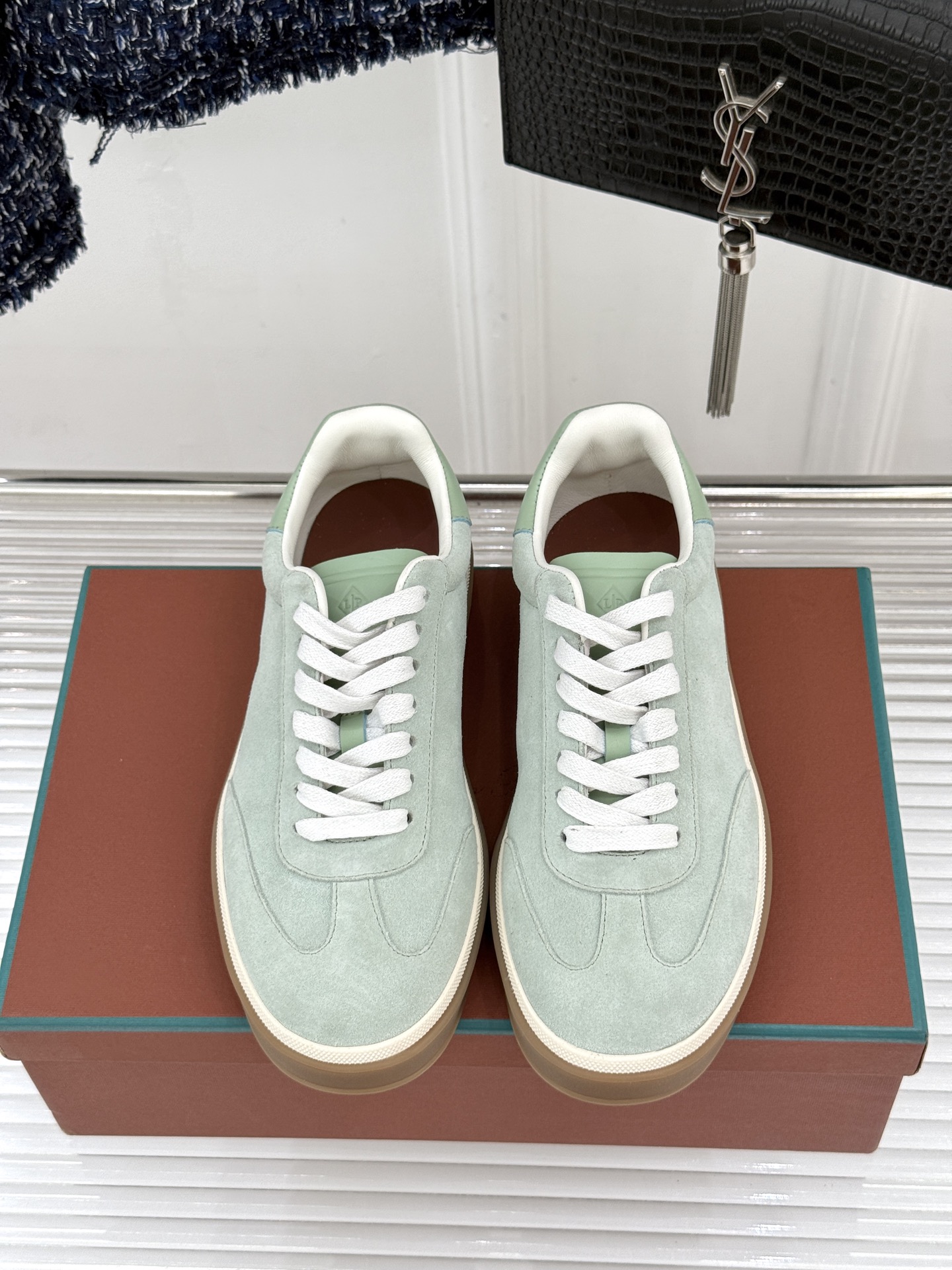 （配原版飞机盒）Loro Piana/LP Tennis Walk情侣款经典复古休闲德训鞋很松弛的老钱风