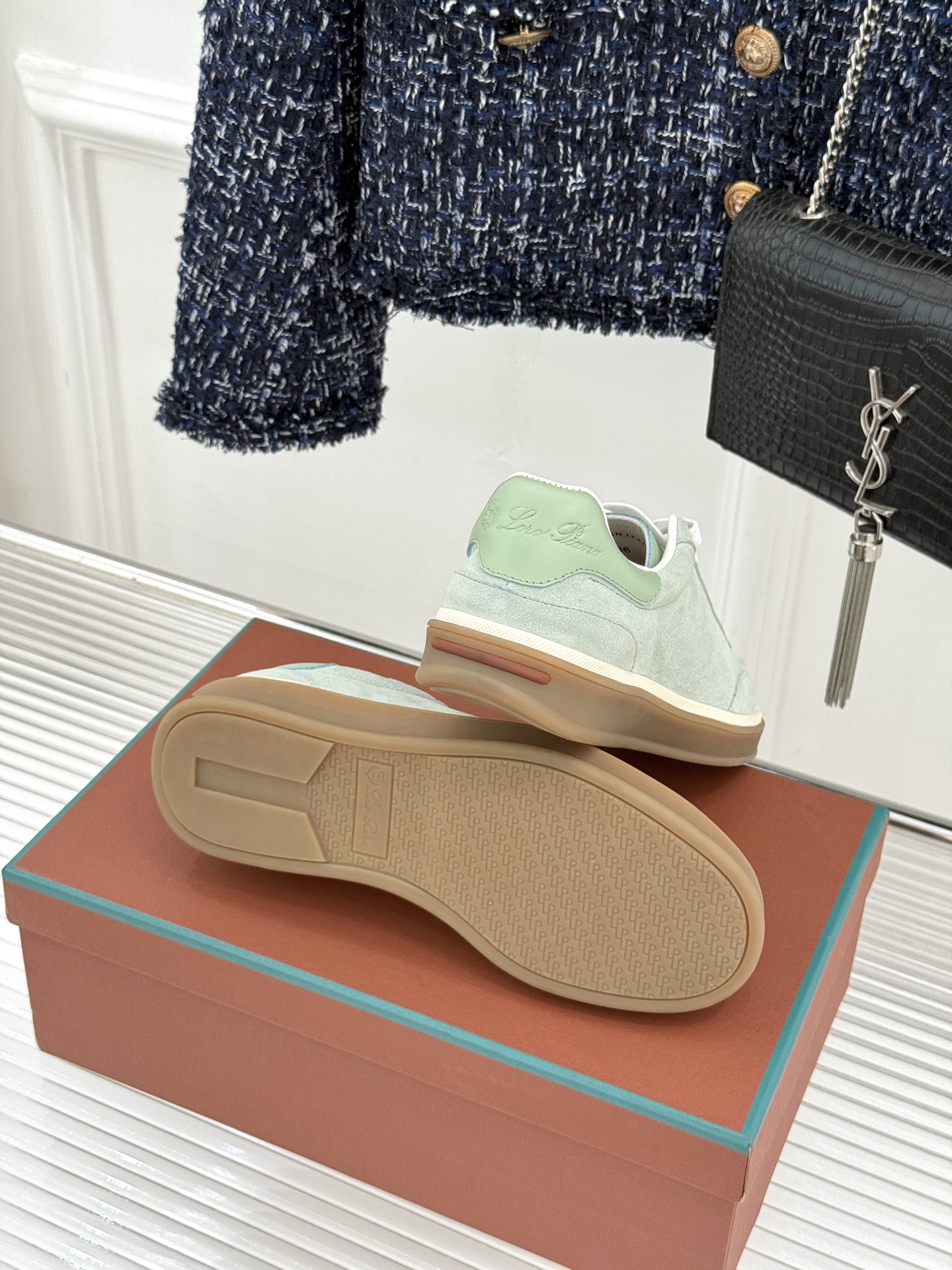 （配原版飞机盒）Loro Piana/LP Tennis Walk情侣款经典复古休闲德训鞋很松弛的老钱风