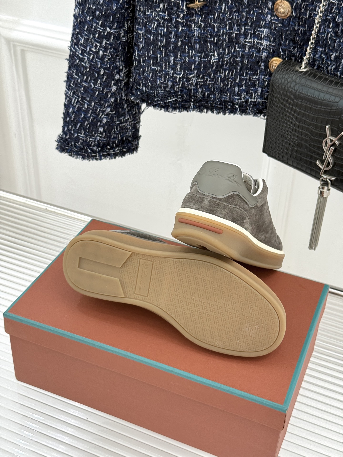 （配原版飞机盒）Loro Piana/LP Tennis Walk情侣款经典复古休闲德训鞋很松弛的老钱风