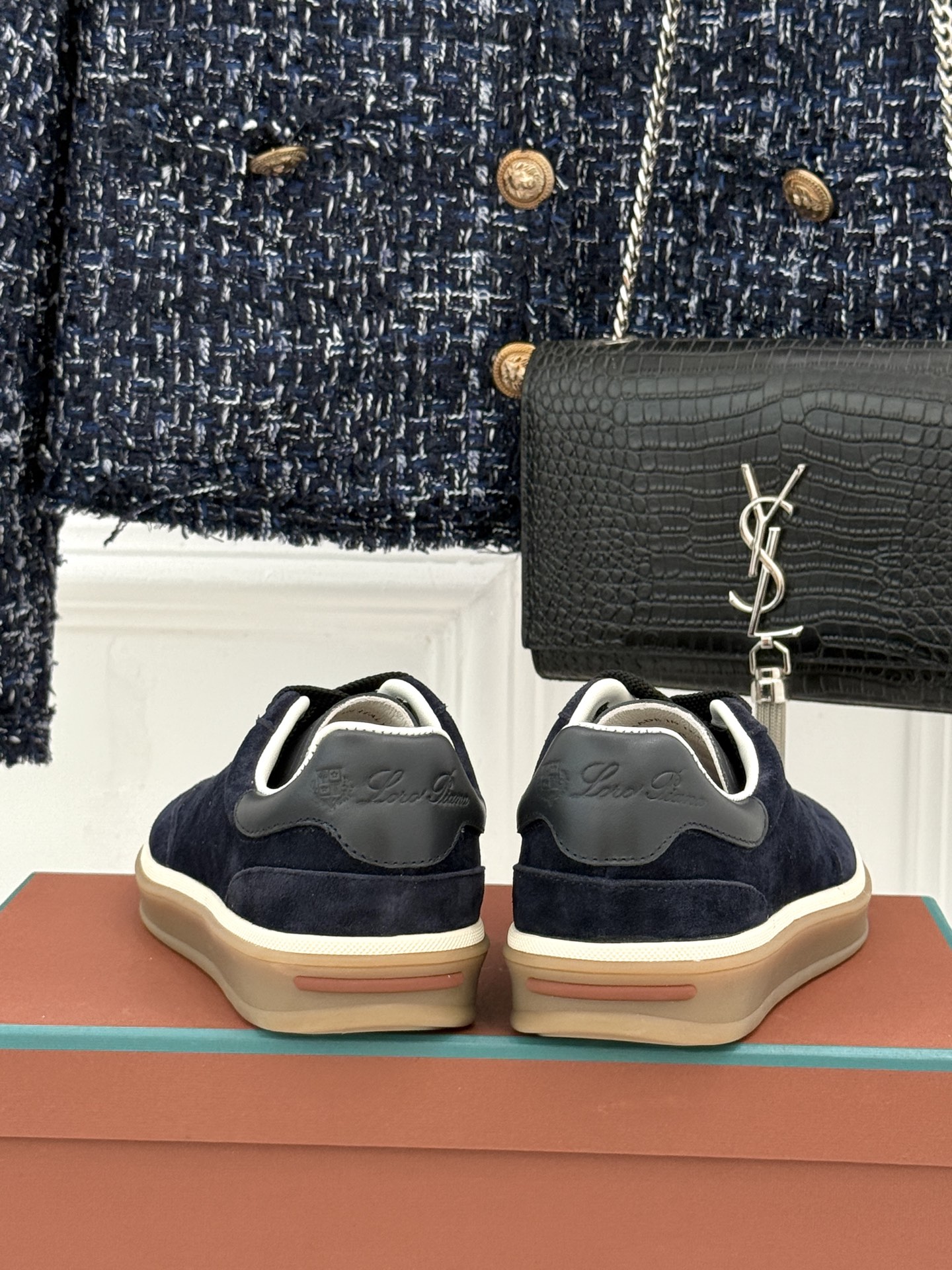 （配原版飞机盒）Loro Piana/LP Tennis Walk情侣款经典复古休闲德训鞋很松弛的老钱风