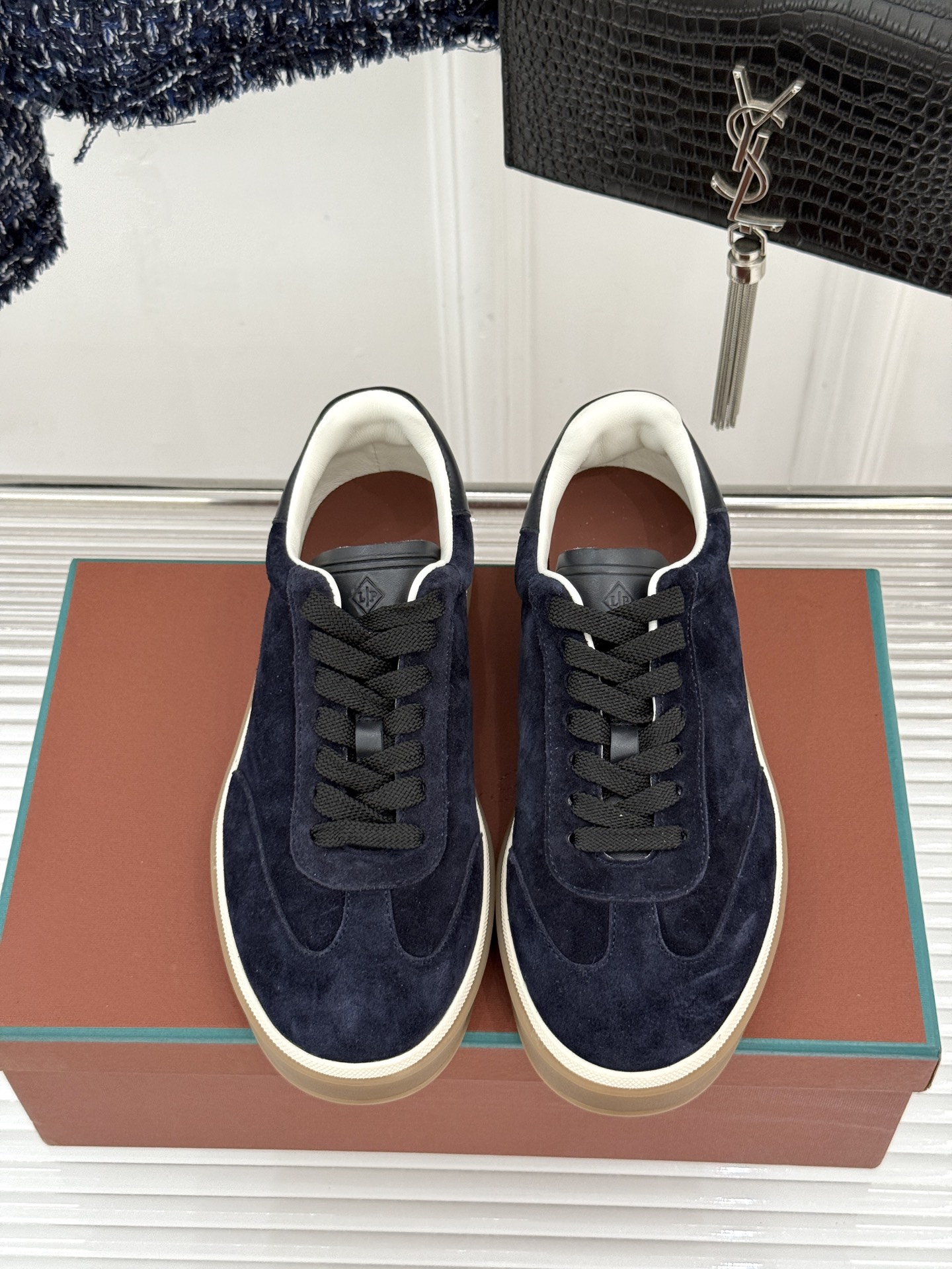 （配原版飞机盒）Loro Piana/LP Tennis Walk情侣款经典复古休闲德训鞋很松弛的老钱风