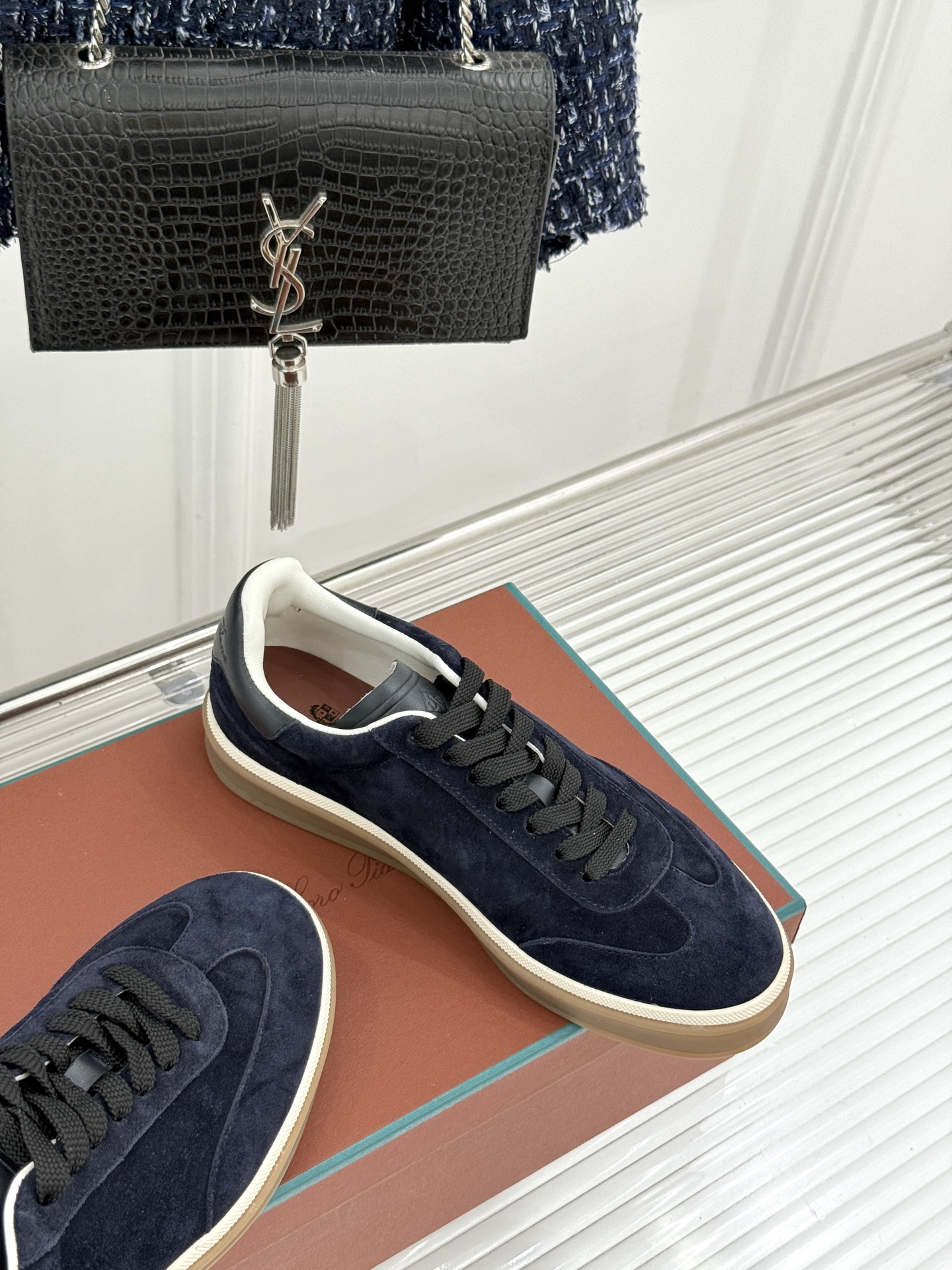 （配原版飞机盒）Loro Piana/LP Tennis Walk情侣款经典复古休闲德训鞋很松弛的老钱风