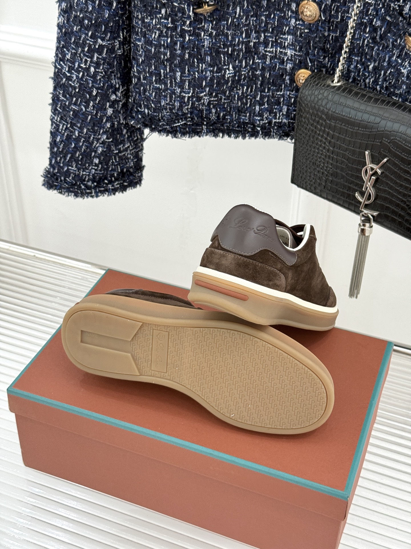 （配原版飞机盒）Loro Piana/LP Tennis Walk情侣款经典复古休闲德训鞋很松弛的老钱风