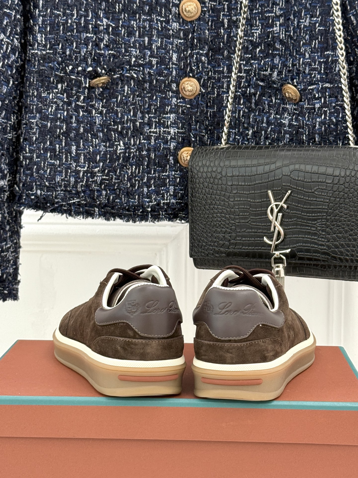 （配原版飞机盒）Loro Piana/LP Tennis Walk情侣款经典复古休闲德训鞋很松弛的老钱风