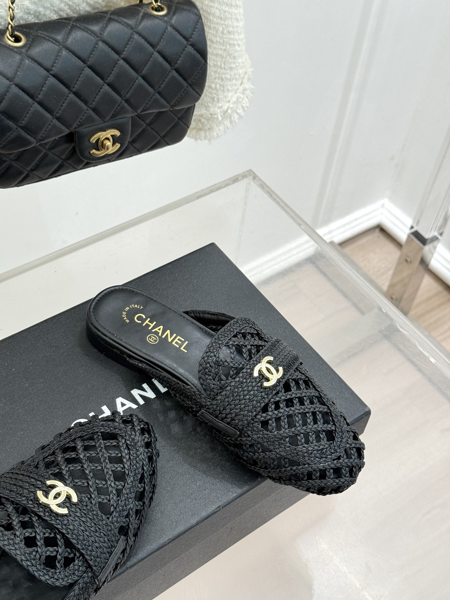 CHANE* ｜小香26P新品双C编织乐福鞋半拖将经典乐福与慵懒半拖完美融合编织肌理重塑小香高级感。镂空