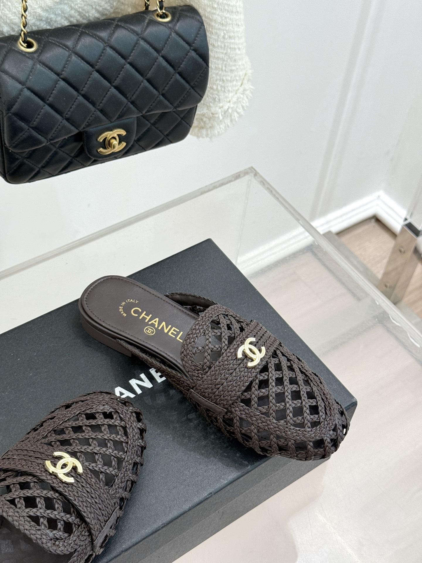 CHANE* ｜小香26P新品双C编织乐福鞋半拖将经典乐福与慵懒半拖完美融合编织肌理重塑小香高级感。镂空