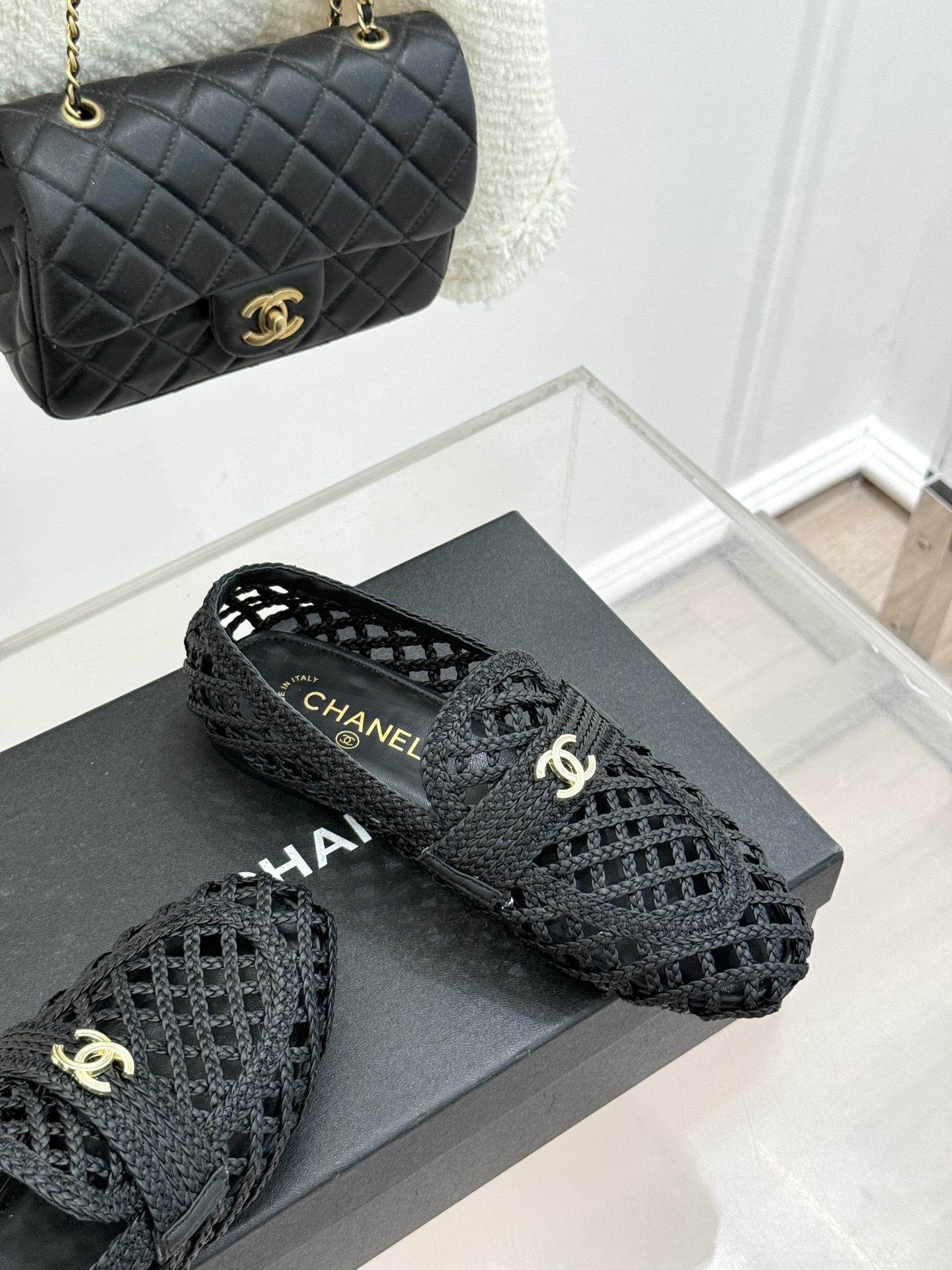 CHANE* ｜小香26P新品双C编织乐福鞋半拖将经典乐福与慵懒半拖完美融合编织肌理重塑小香高级感。镂空