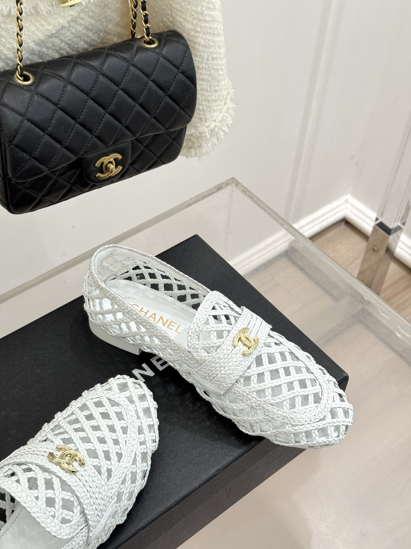 CHANE* ｜小香26P新品双C编织乐福鞋半拖将经典乐福与慵懒半拖完美融合编织肌理重塑小香高级感。镂空