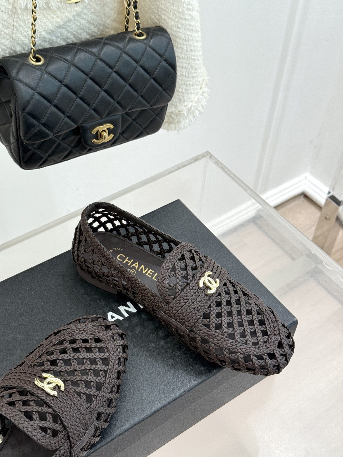 CHANE* ｜小香26P新品双C编织乐福鞋半拖将经典乐福与慵懒半拖完美融合编织肌理重塑小香高级感。镂空