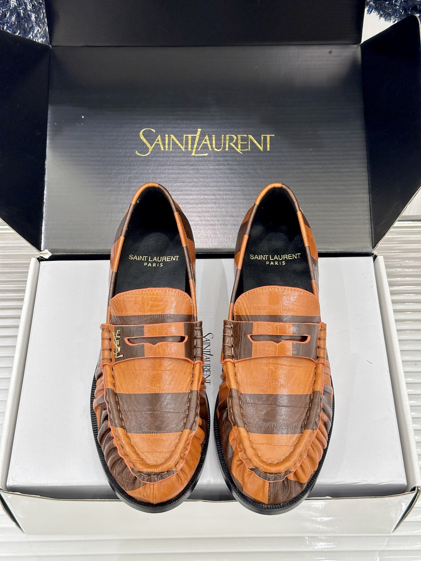 （配原版飞机盒）Saint Lauren*YSL圣罗兰26WF新品YSL小logo乐福鞋标志性的小log