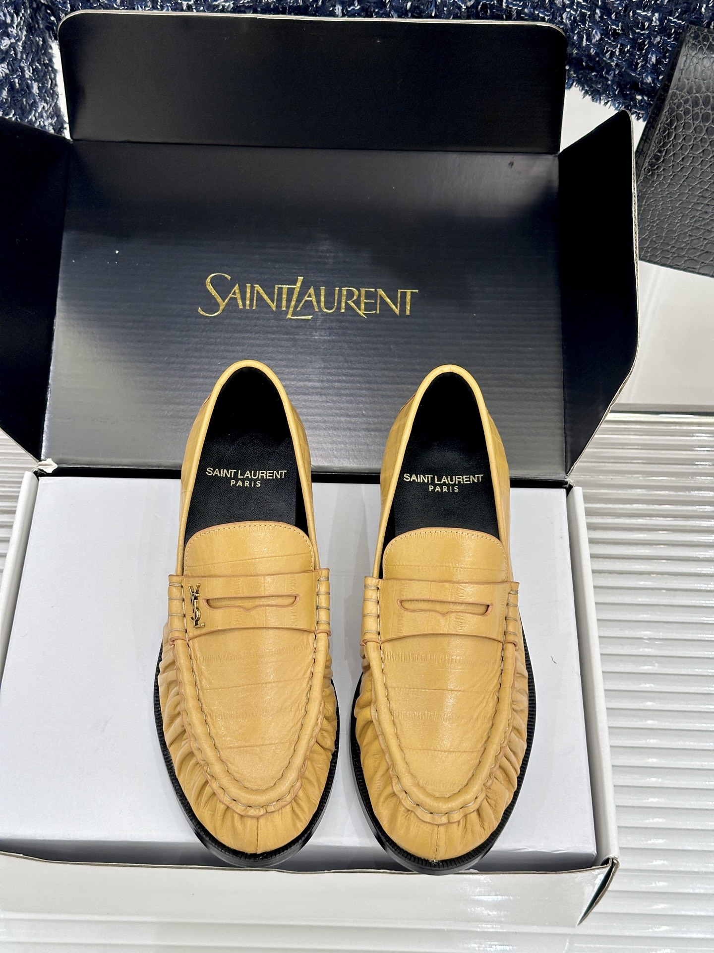（配原版飞机盒）Saint Lauren*YSL圣罗兰26WF新品YSL小logo乐福鞋标志性的小log