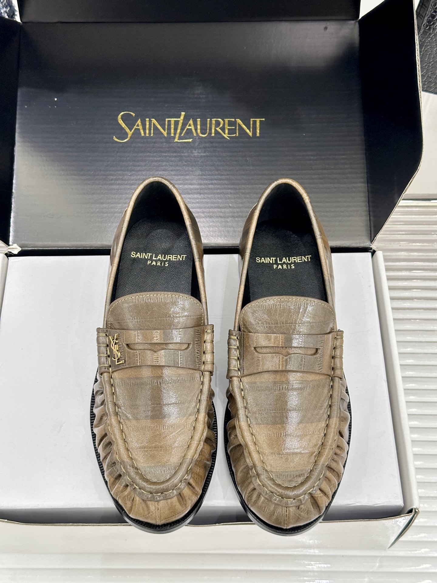 （配原版飞机盒）Saint Lauren*YSL圣罗兰26WF新品YSL小logo乐福鞋标志性的小log