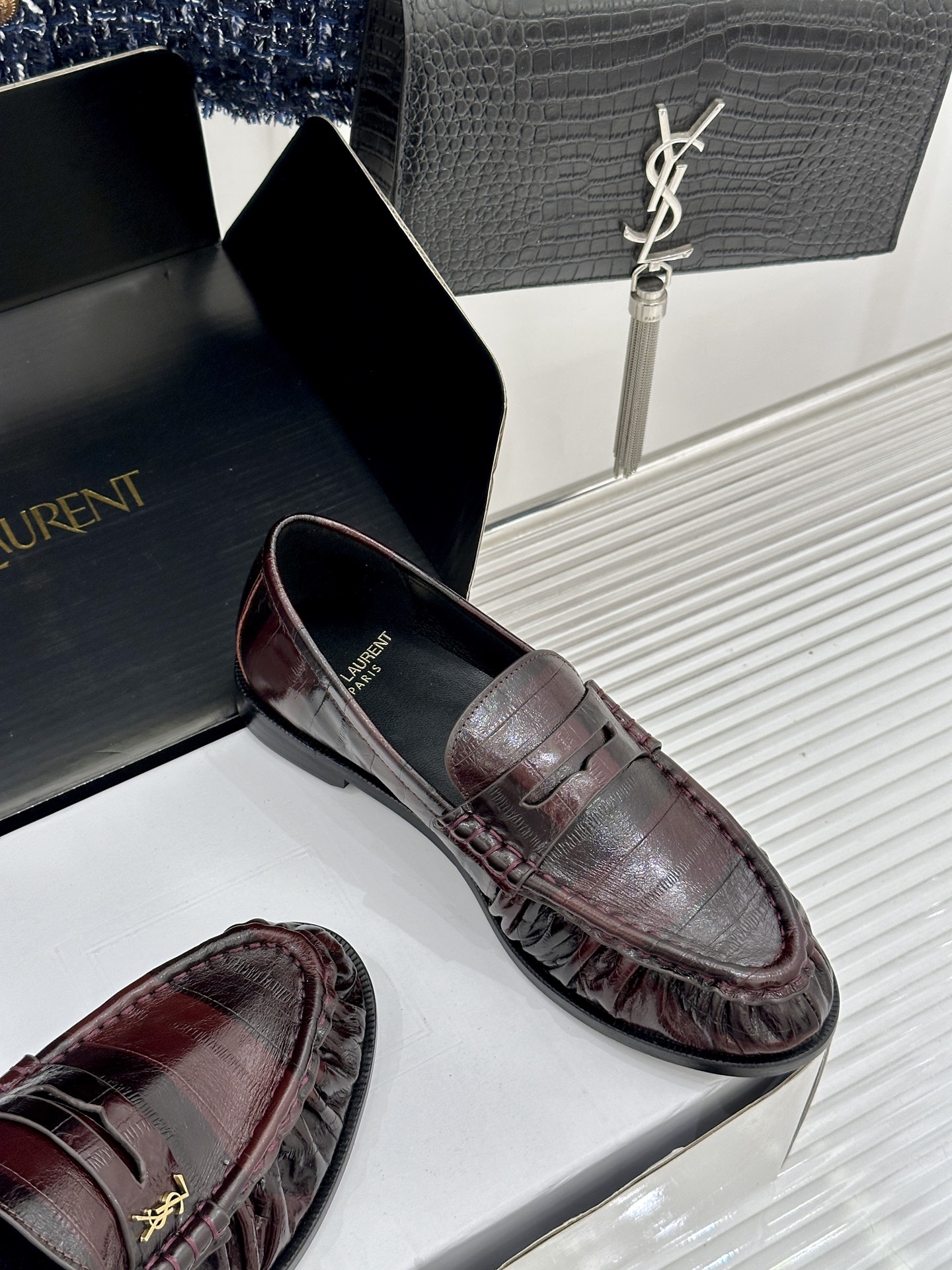 （配原版飞机盒）Saint Lauren*YSL圣罗兰26WF新品YSL小logo乐福鞋标志性的小log