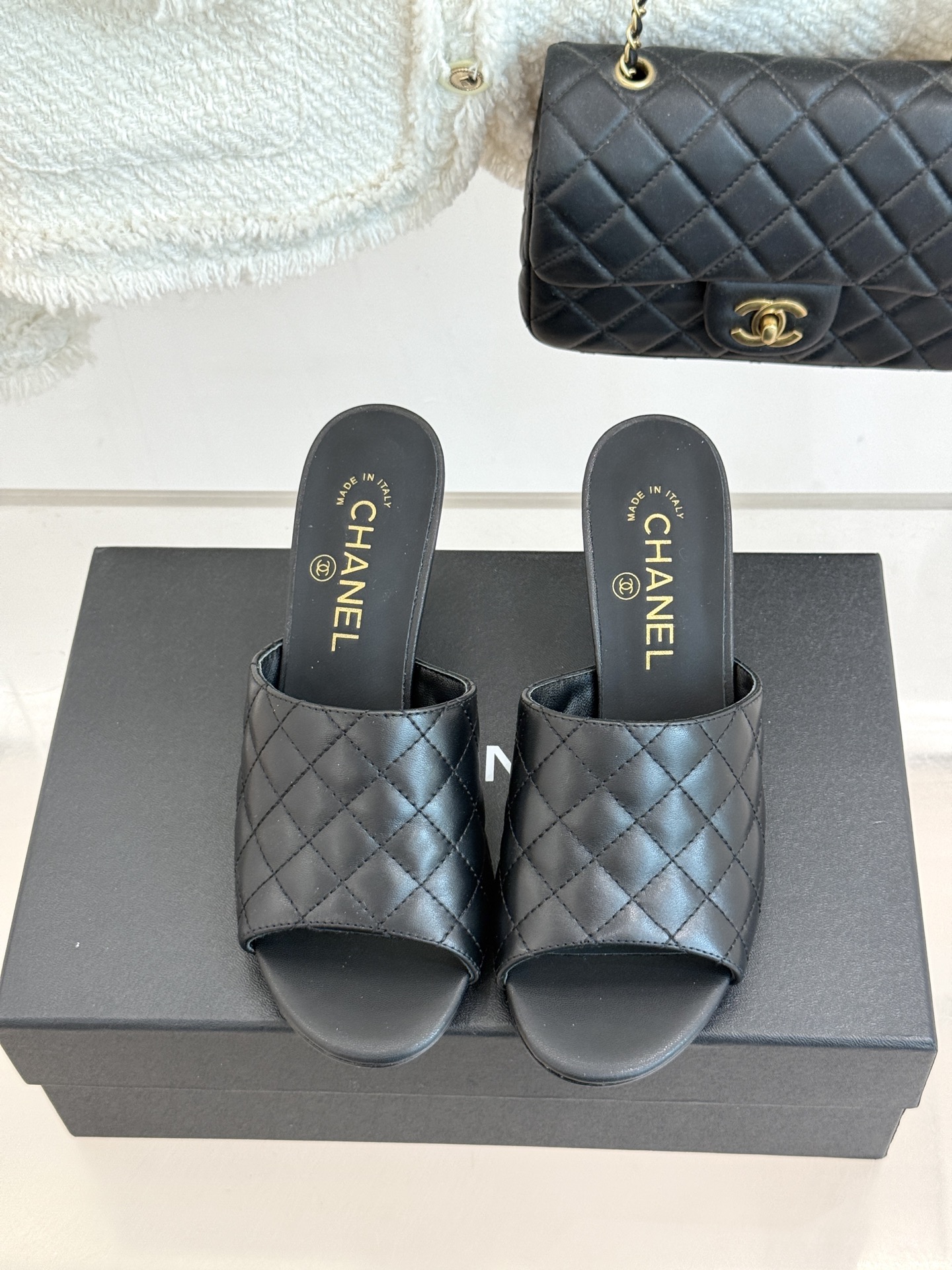 CHANE*｜小香26A新品菱格鱼嘴高跟拖鞋26A早秋封神单品金属双C闪得挪不开眼经典菱格纹高级感拉满鞋