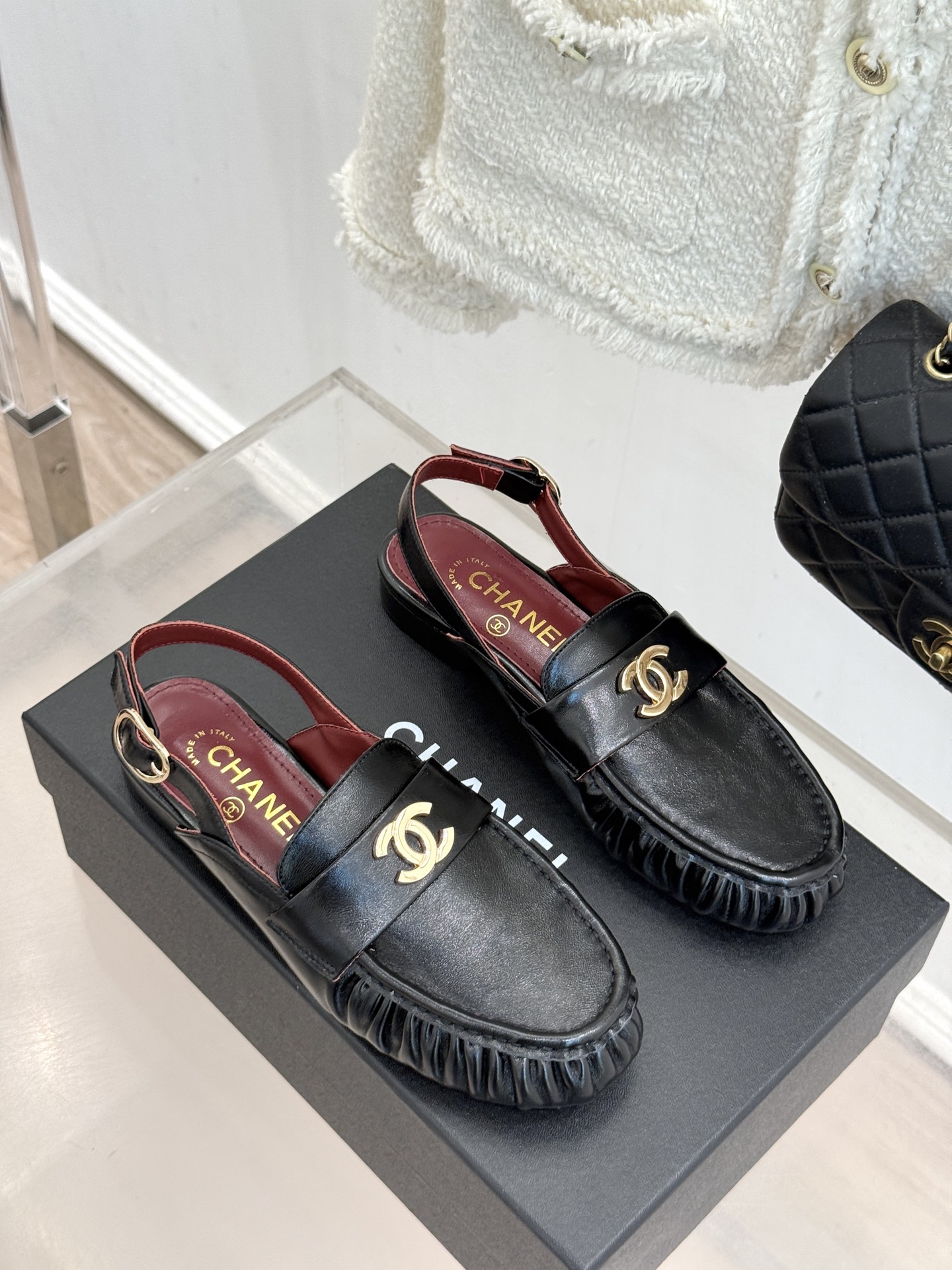 CHANE*｜小香26A新品老钱风褶皱乐福半拖26A早秋老钱风神鞋褶皱肌理揉进松弛感双C金属扣低调闪微光