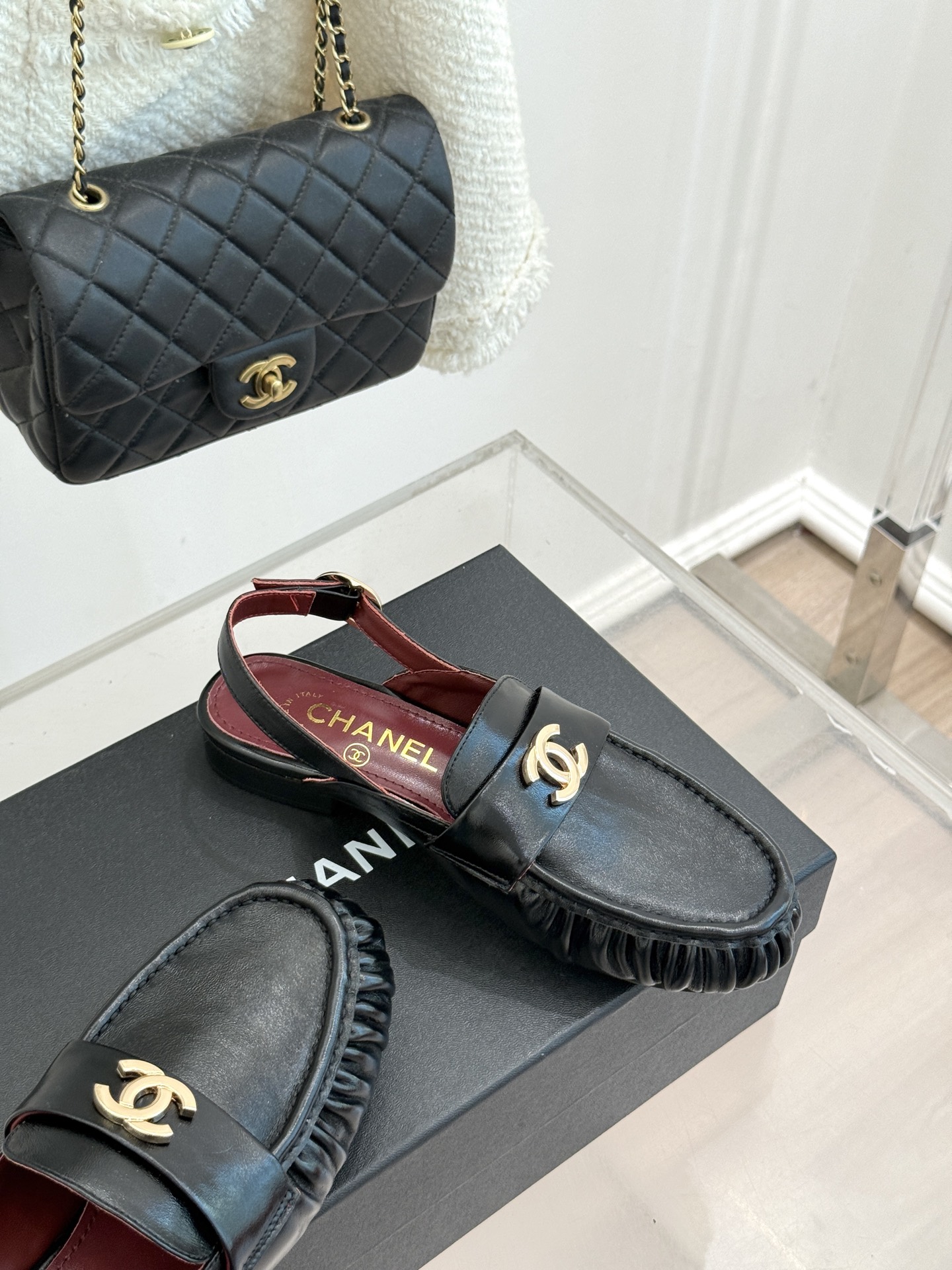 CHANE*｜小香26A新品老钱风褶皱乐福半拖26A早秋老钱风神鞋褶皱肌理揉进松弛感双C金属扣低调闪微光