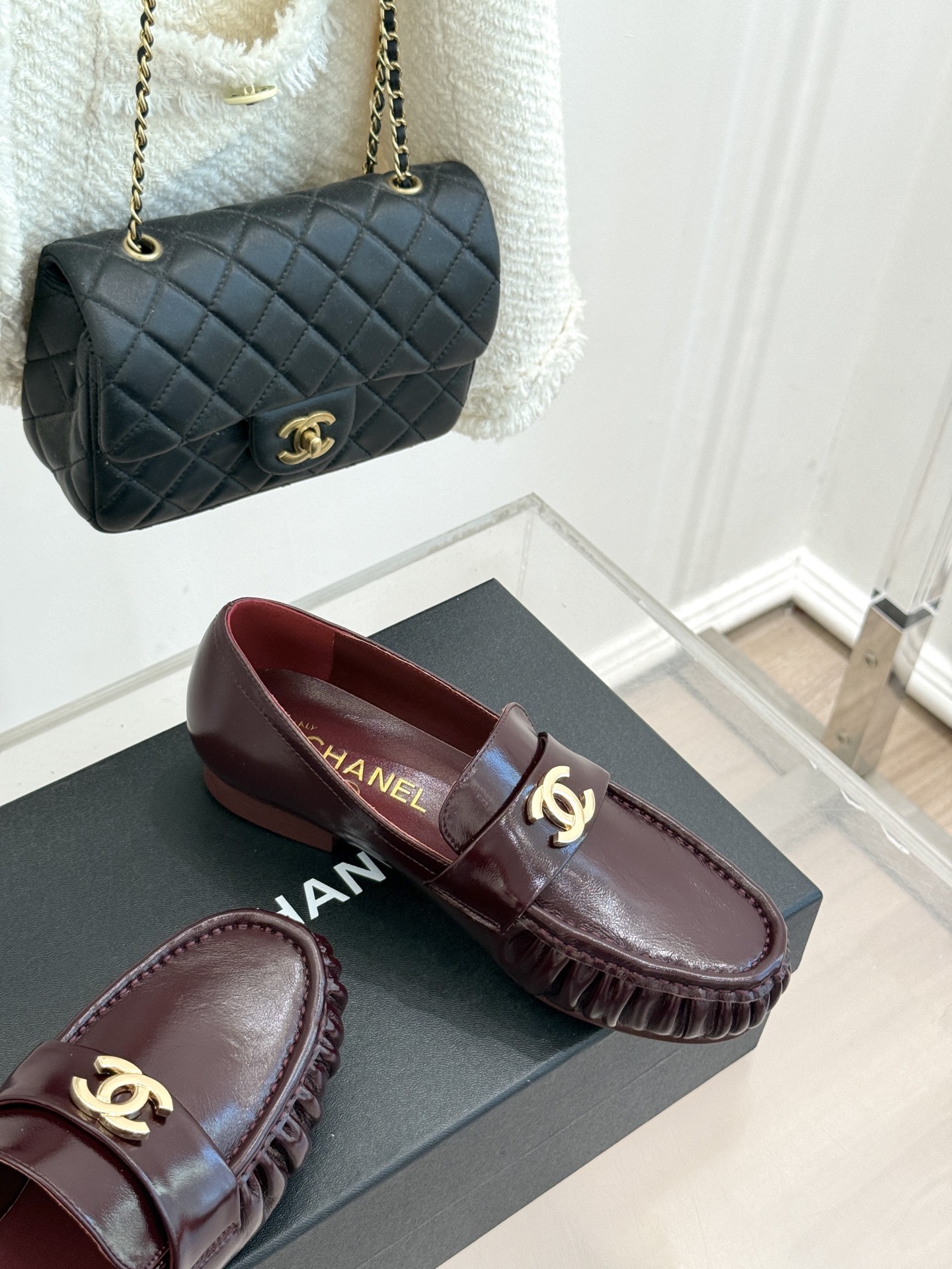 CHANE*｜小香26A新品老钱风褶皱乐福半拖26A早秋老钱风神鞋褶皱肌理揉进松弛感双C金属扣低调闪微光