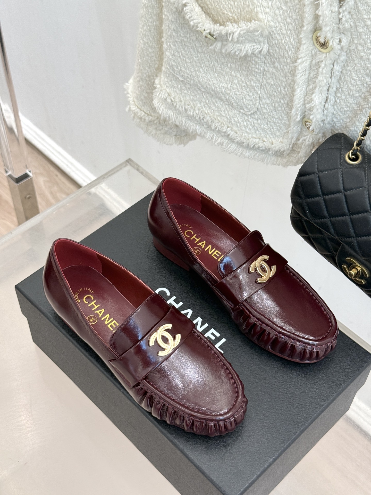 CHANE*｜小香26A新品老钱风褶皱乐福半拖26A早秋老钱风神鞋褶皱肌理揉进松弛感双C金属扣低调闪微光