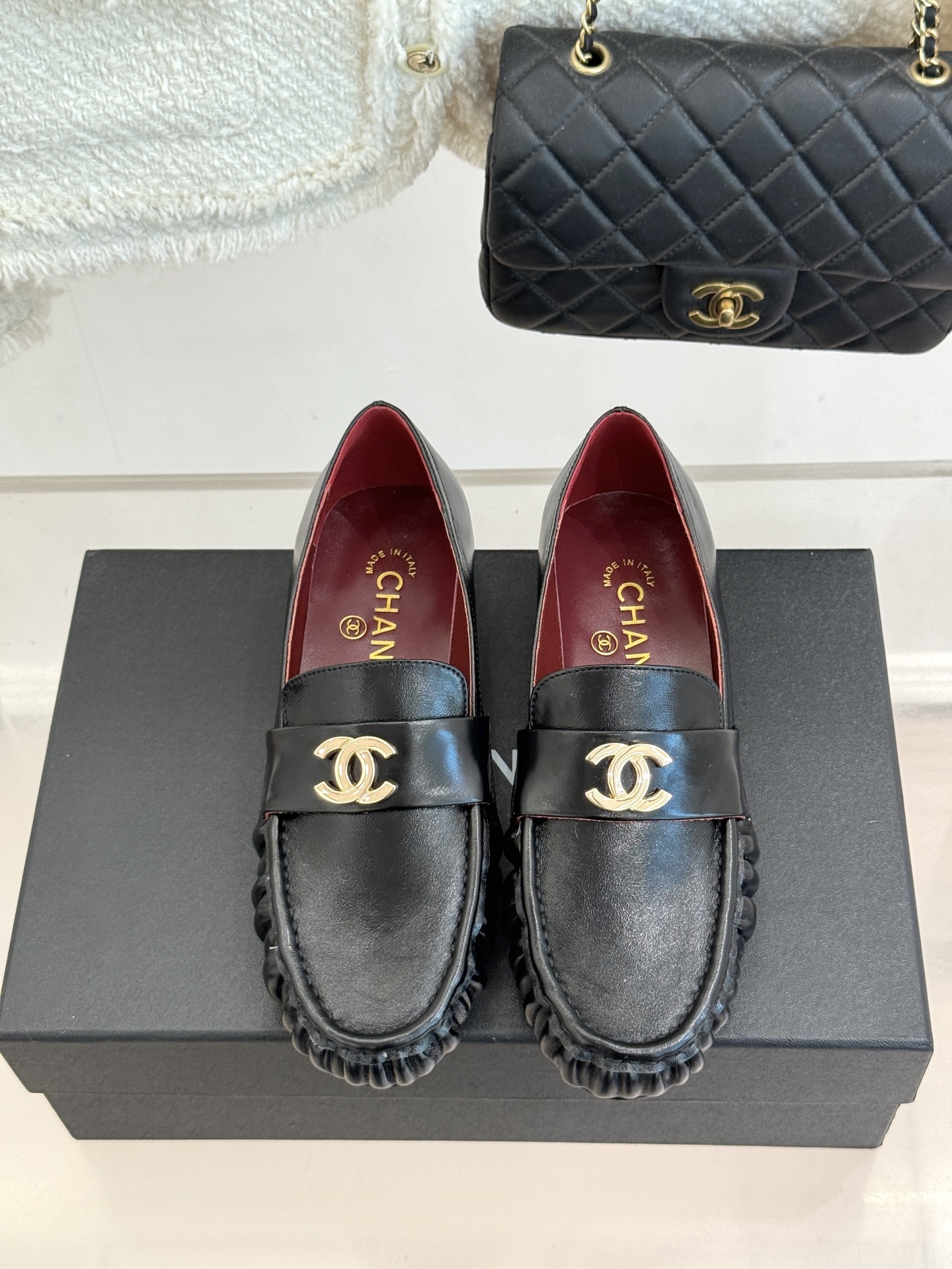 CHANE*｜小香26A新品老钱风褶皱乐福半拖26A早秋老钱风神鞋褶皱肌理揉进松弛感双C金属扣低调闪微光