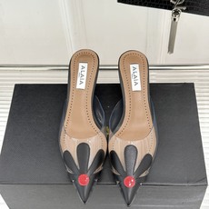 ALAÏA/阿莱亚26WF新品走秀胶片花卉系列尖头高跟凉鞋拖鞋朦胧胶片晕染花卉诗意尖头线条锋利又柔美高跟 ALAÏA/阿莱亚26WF新品走秀胶片花卉系列尖头高跟凉鞋拖鞋朦胧胶片晕染花卉诗意尖头线条锋利又柔美高跟